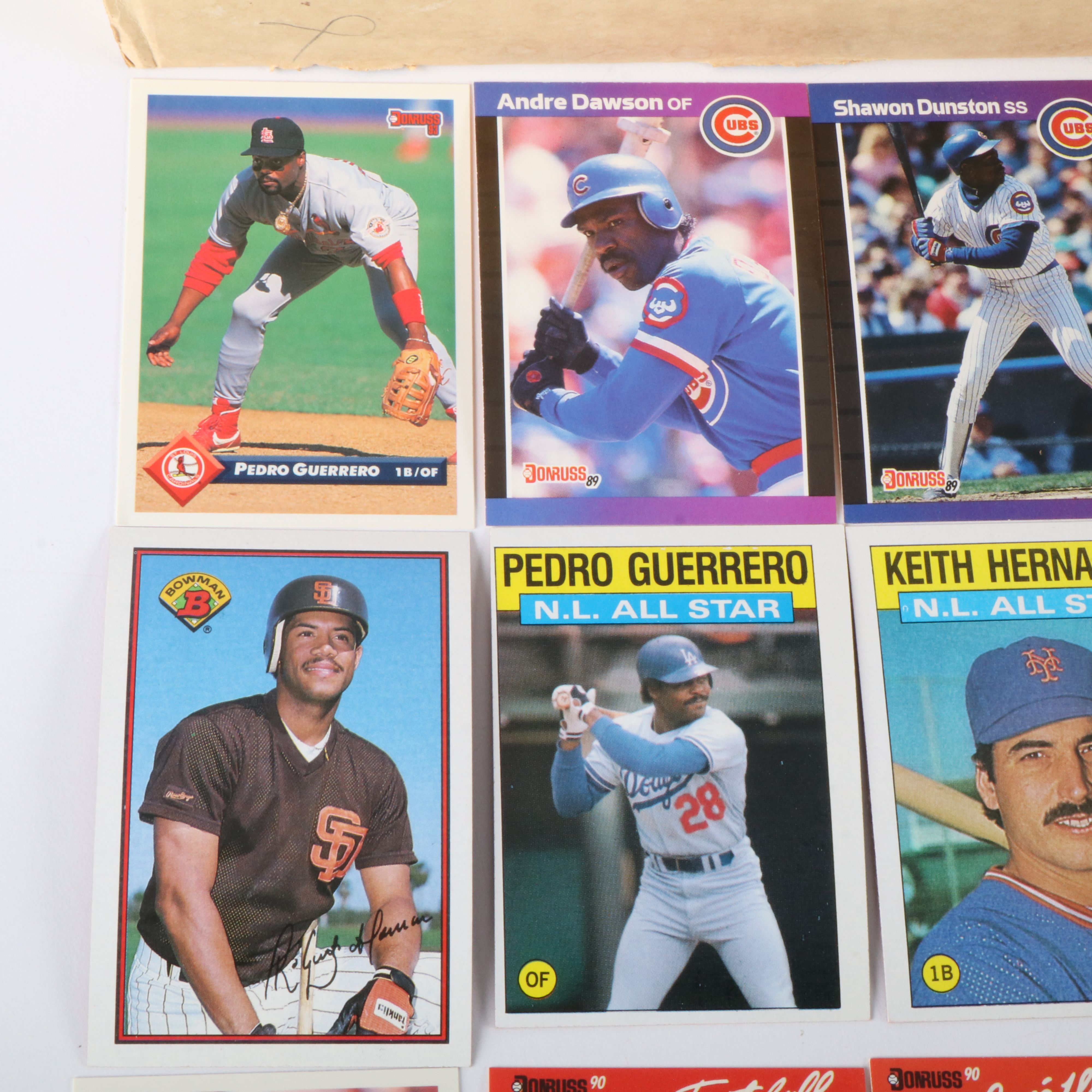 Donruss with Other Baseball Cards Featuring Don Mattingly and Bo Jackson