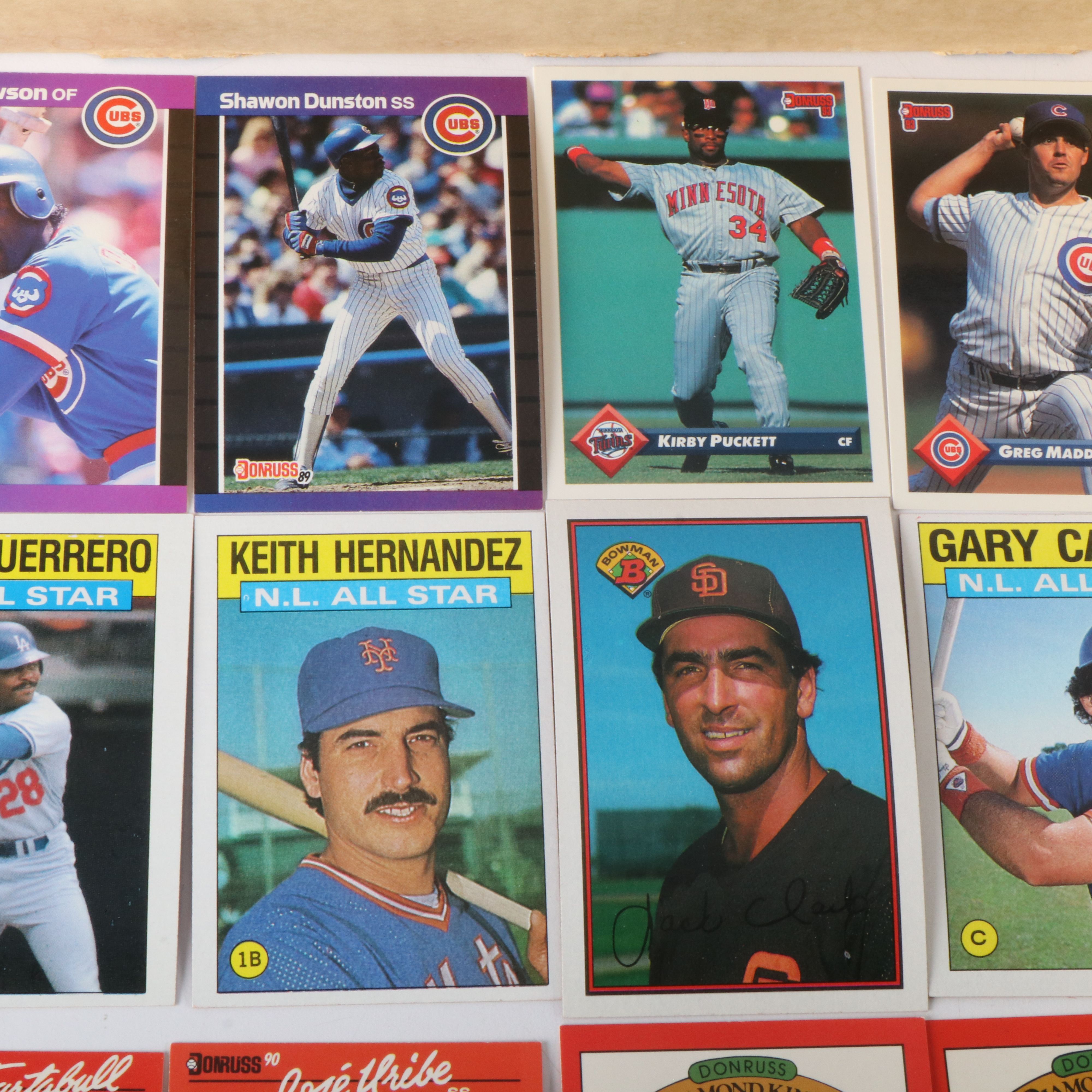 Donruss with Other Baseball Cards Featuring Don Mattingly and Bo Jackson