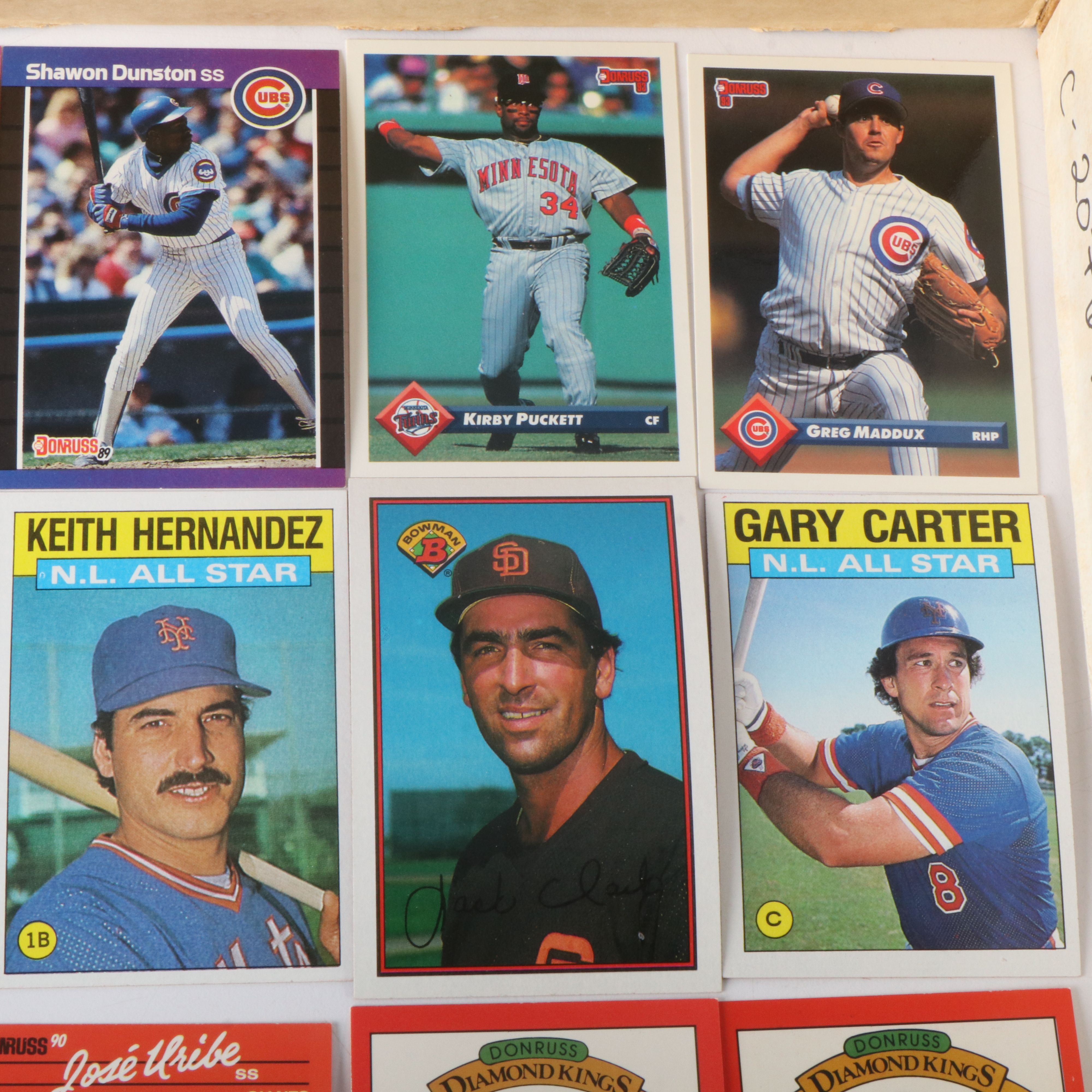 Donruss with Other Baseball Cards Featuring Don Mattingly and Bo Jackson
