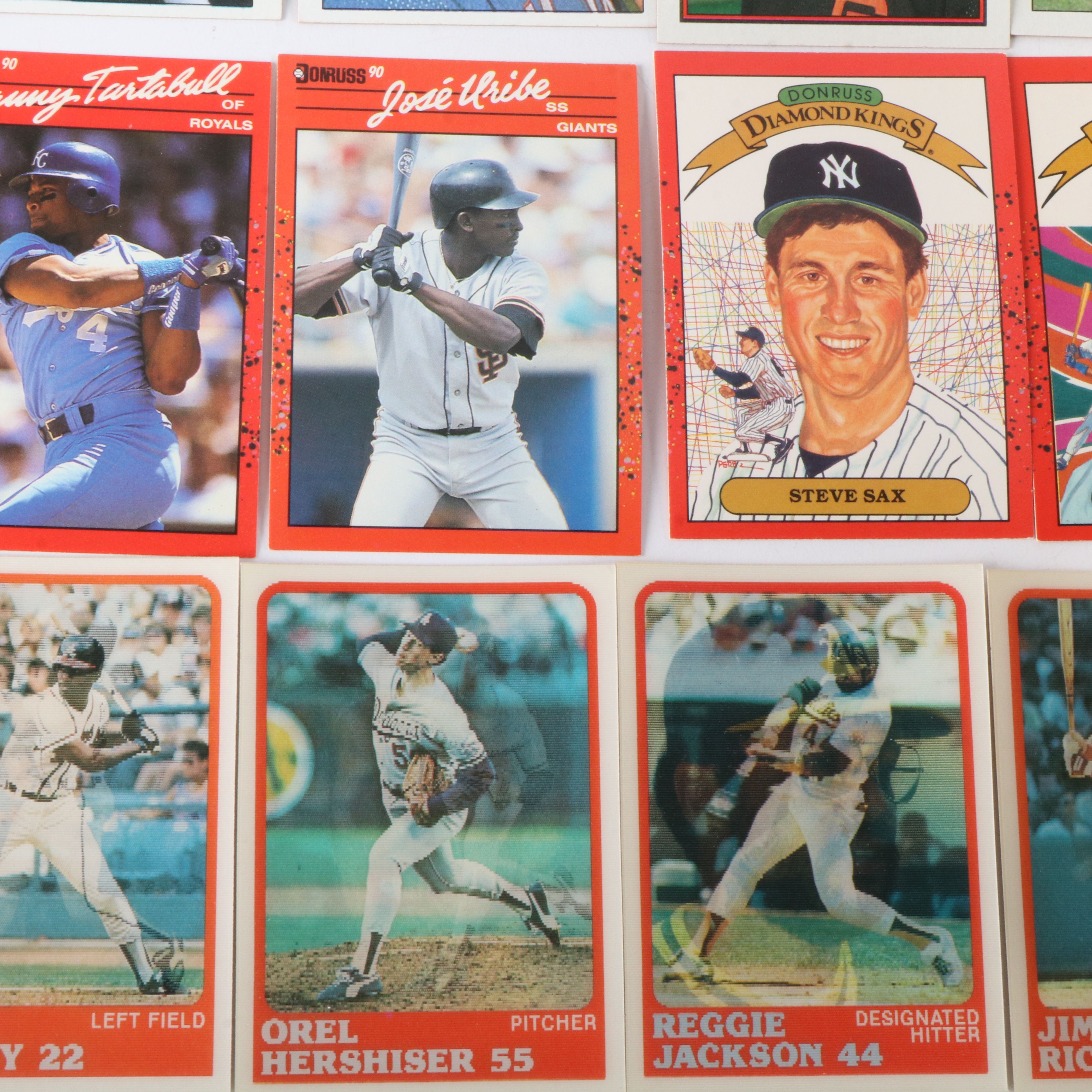 Donruss with Other Baseball Cards Featuring Don Mattingly and Bo Jackson