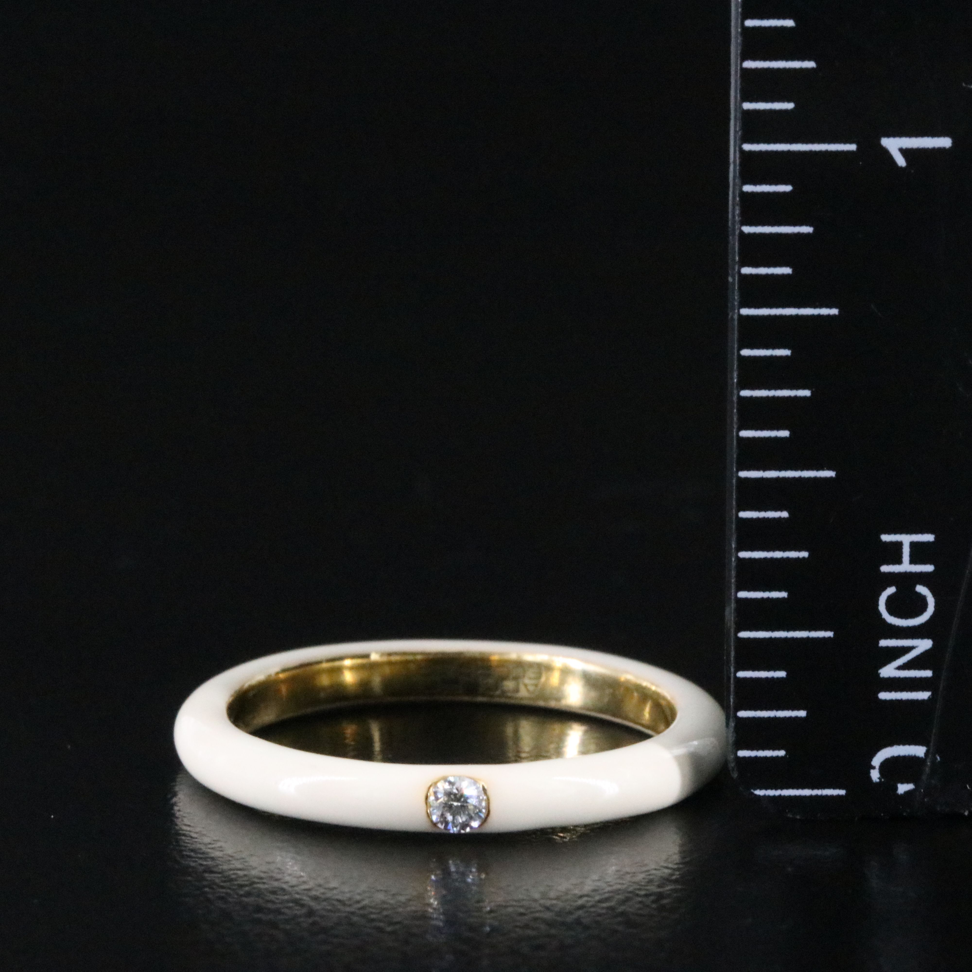 Adolfo Courrier 0.16 CTW Diamond and Enamel Stacker Rings