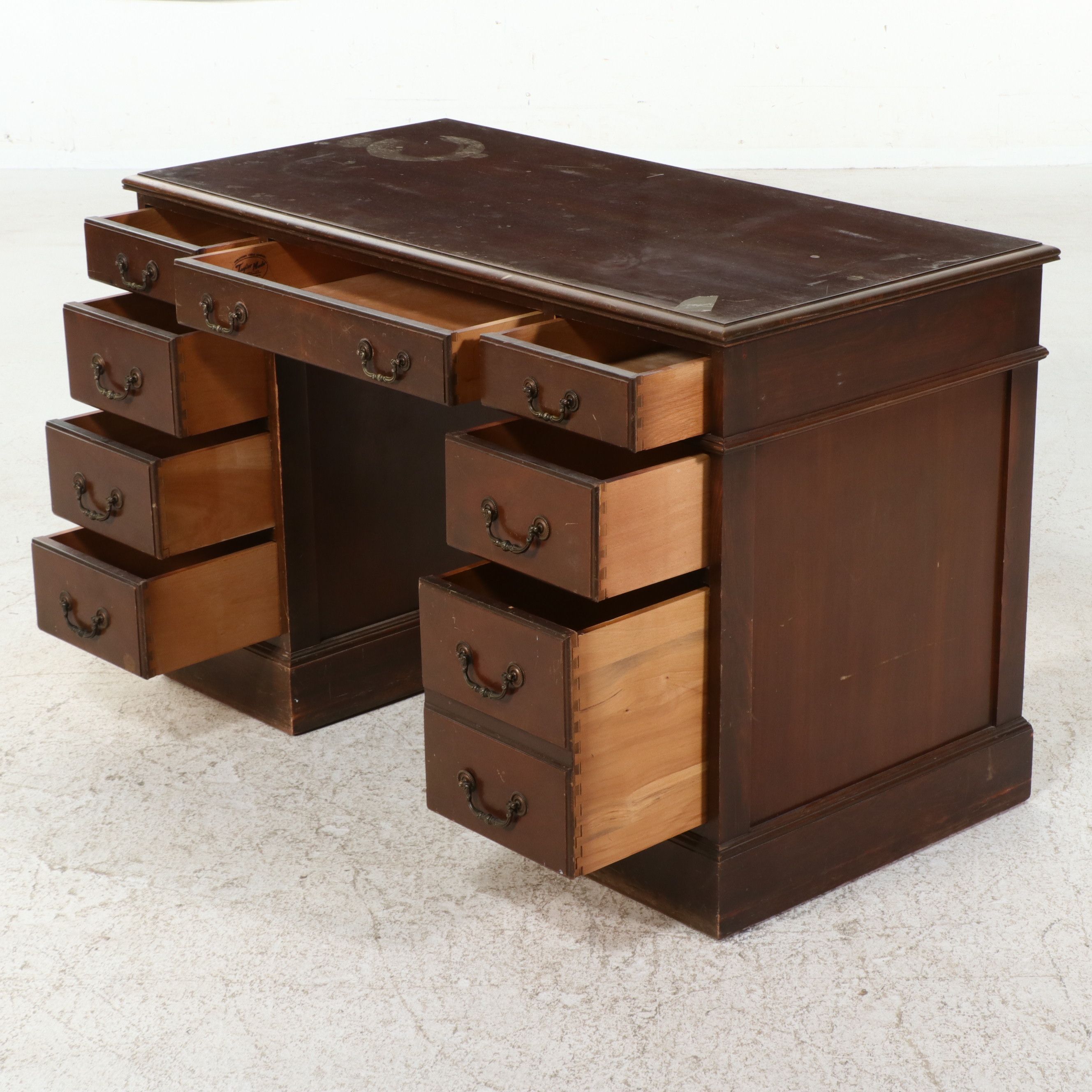 Taylor Made Jamestown Table Company Pedestal Desk, Circa 1950