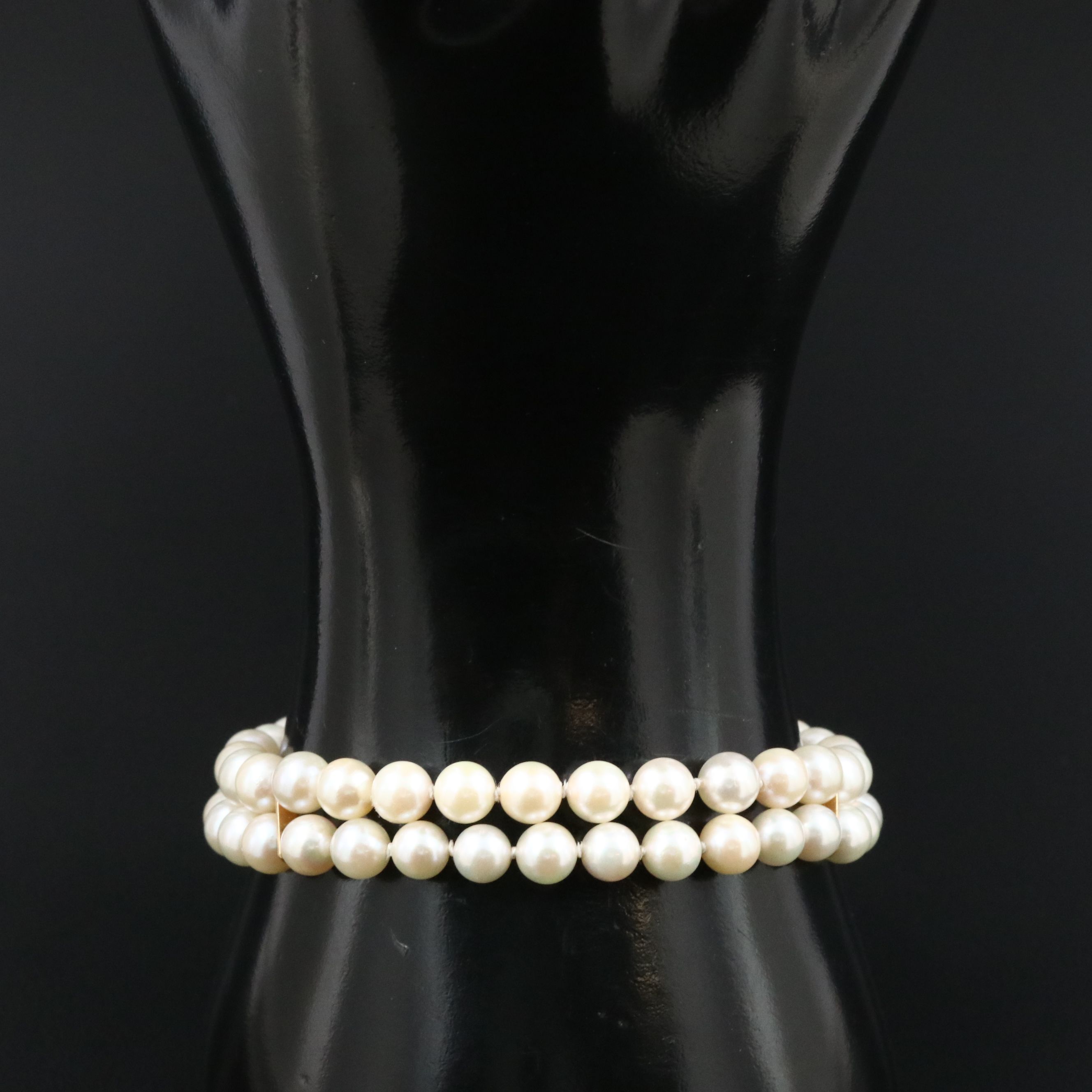 14K Pearl Double Strand Bracelet