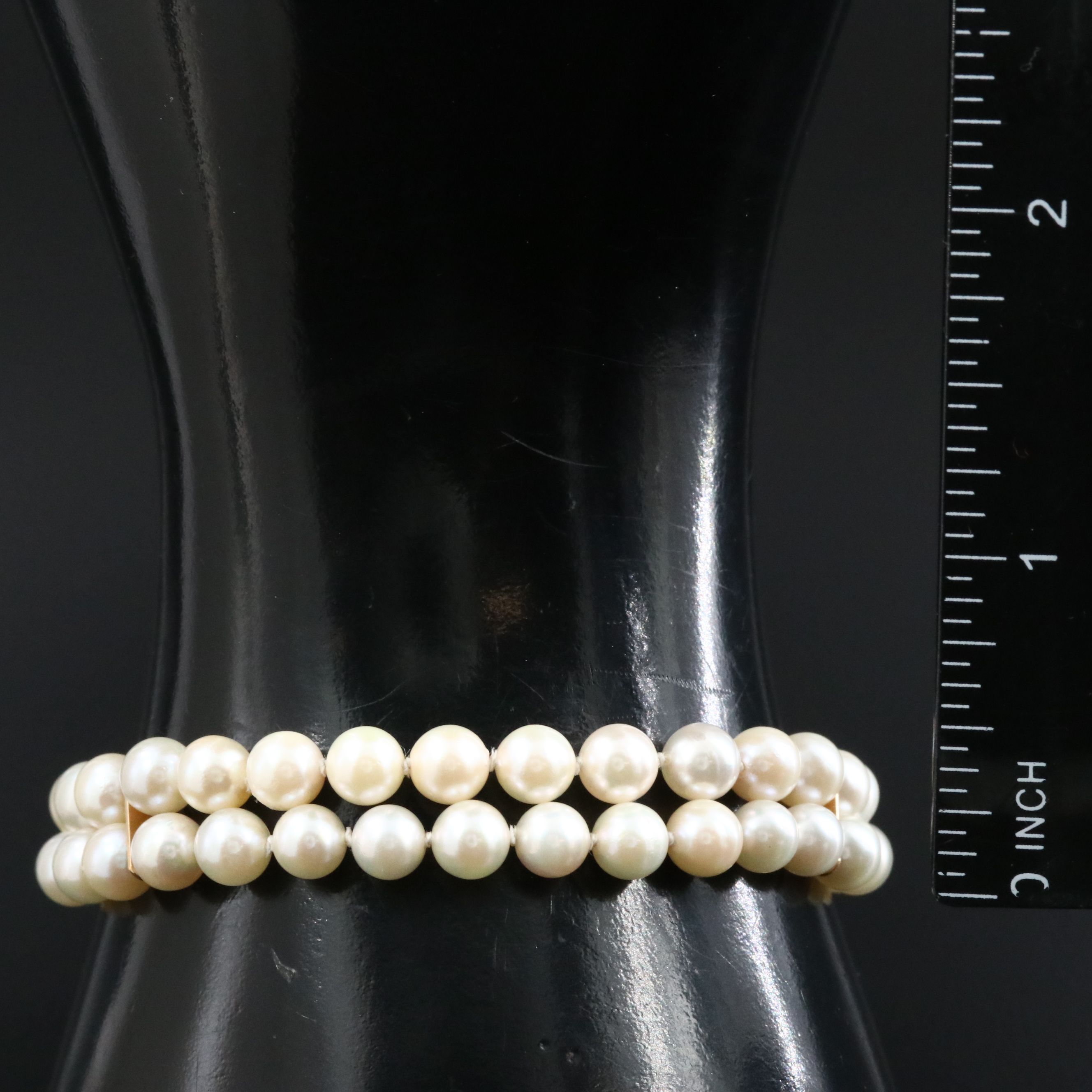 14K Pearl Double Strand Bracelet