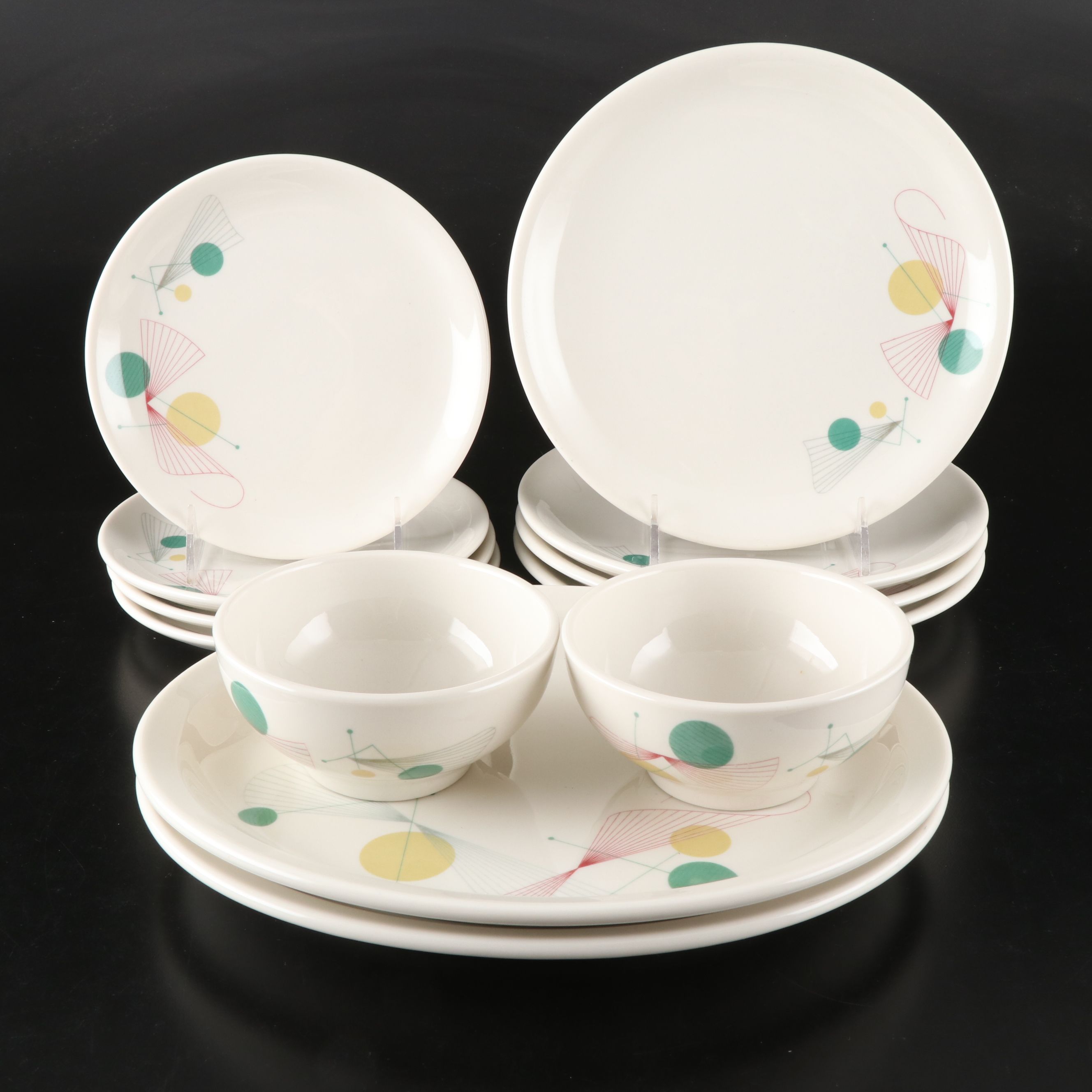 Syracuse China "Fanfare" Mid Century Modern Dinnerware, 1960