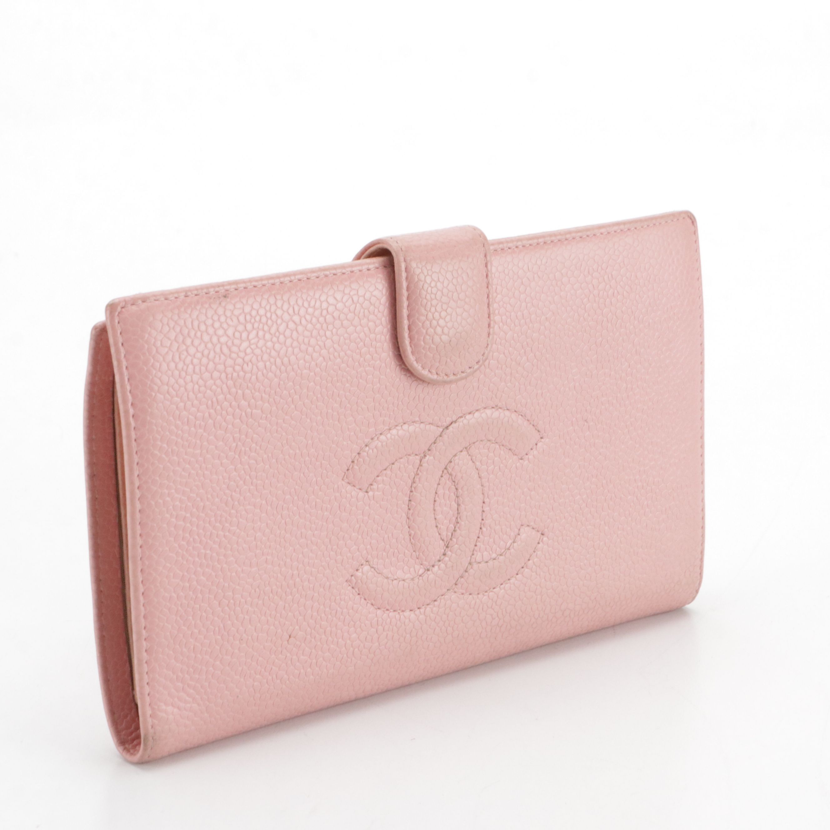 Chanel CC Bifold Continental Wallet in Pink Caviar Leather
