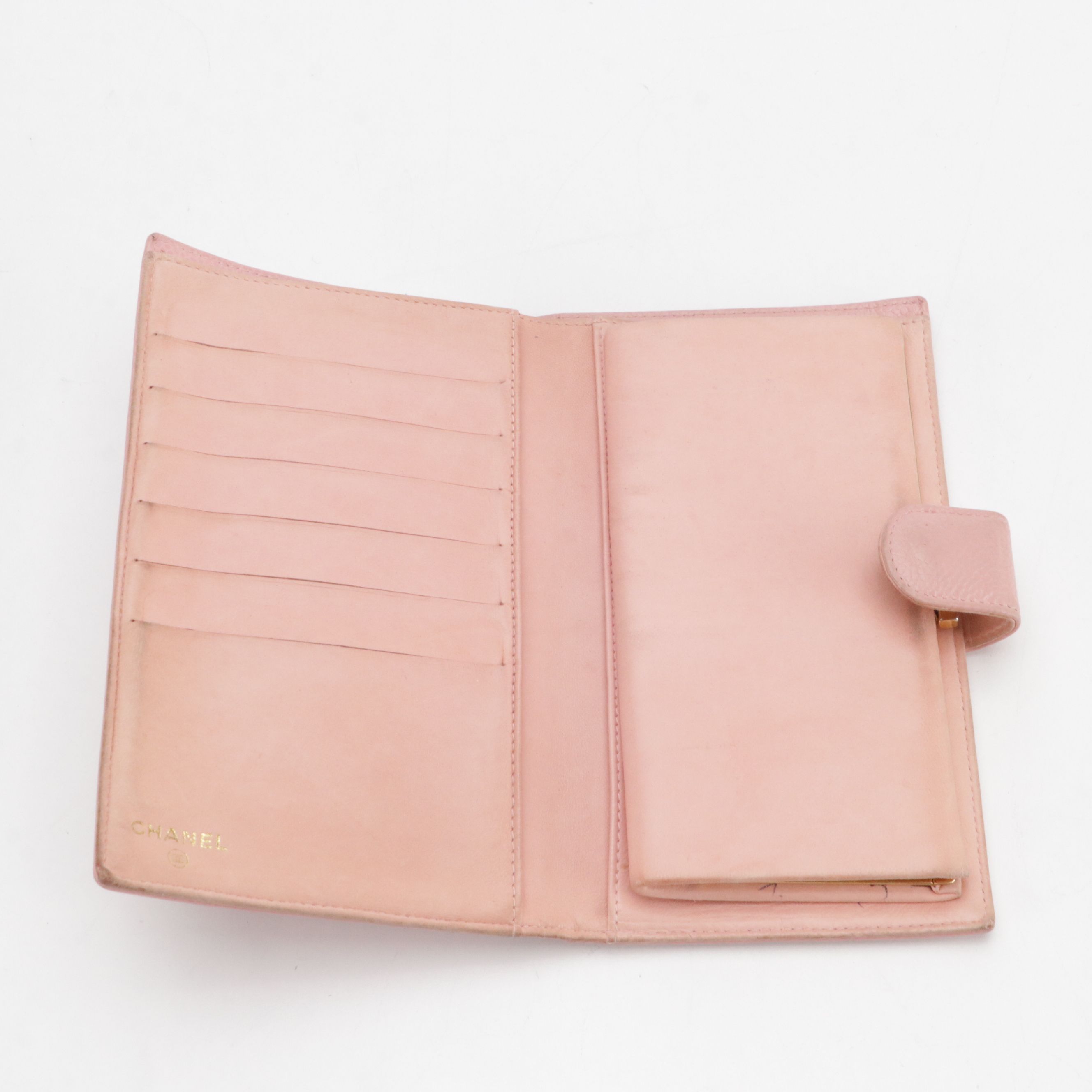 Chanel CC Bifold Continental Wallet in Pink Caviar Leather