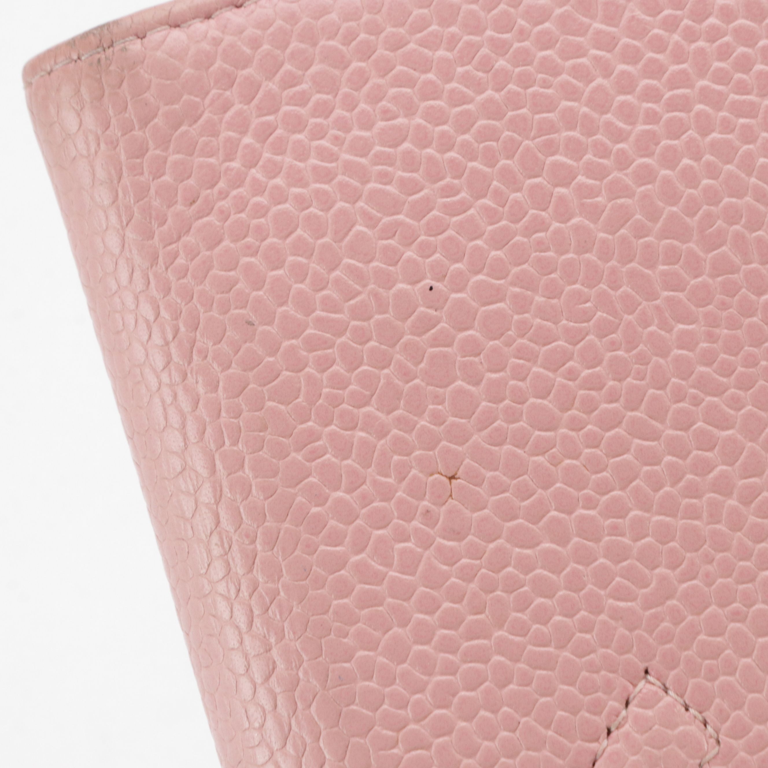 Chanel CC Bifold Continental Wallet in Pink Caviar Leather