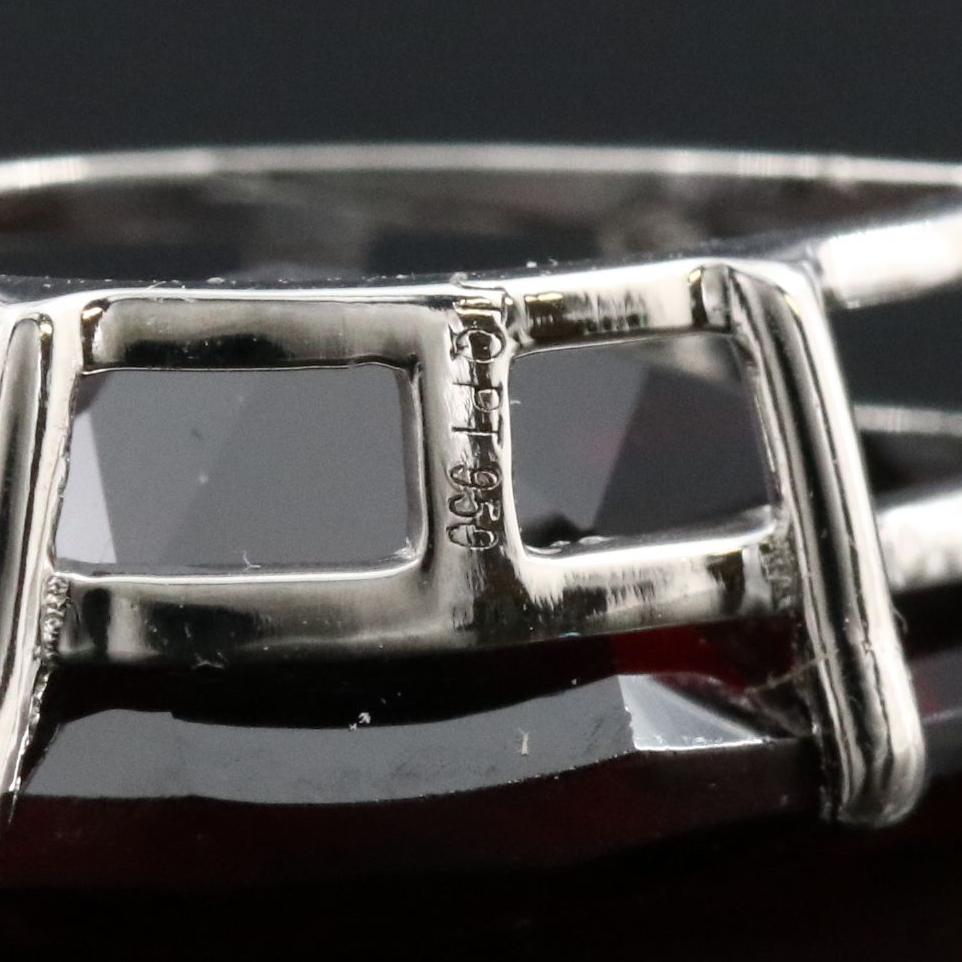 Platinum Garnet and White Sapphire Pendant
