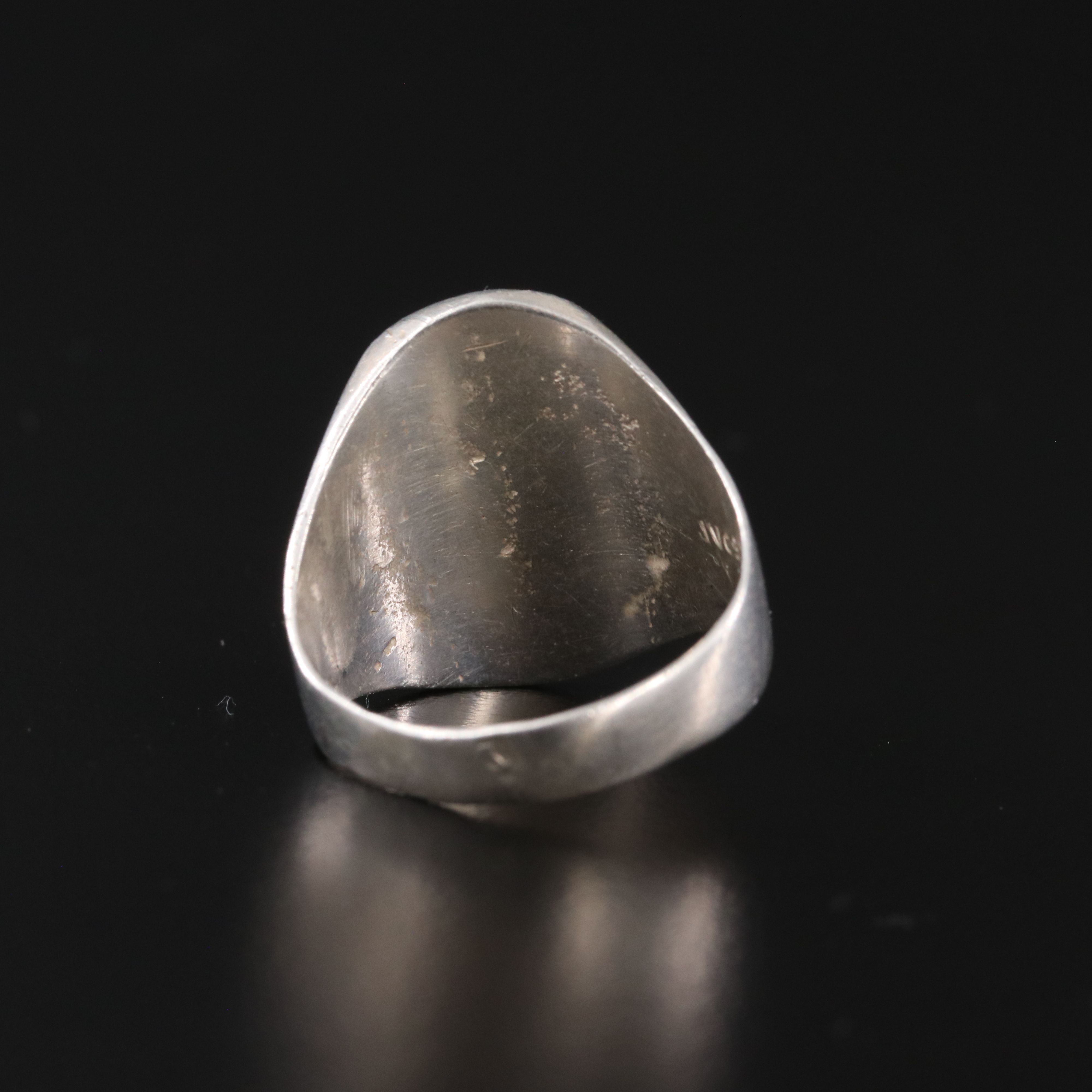 Sterling, Brass and Copper Stone Inlay Ring