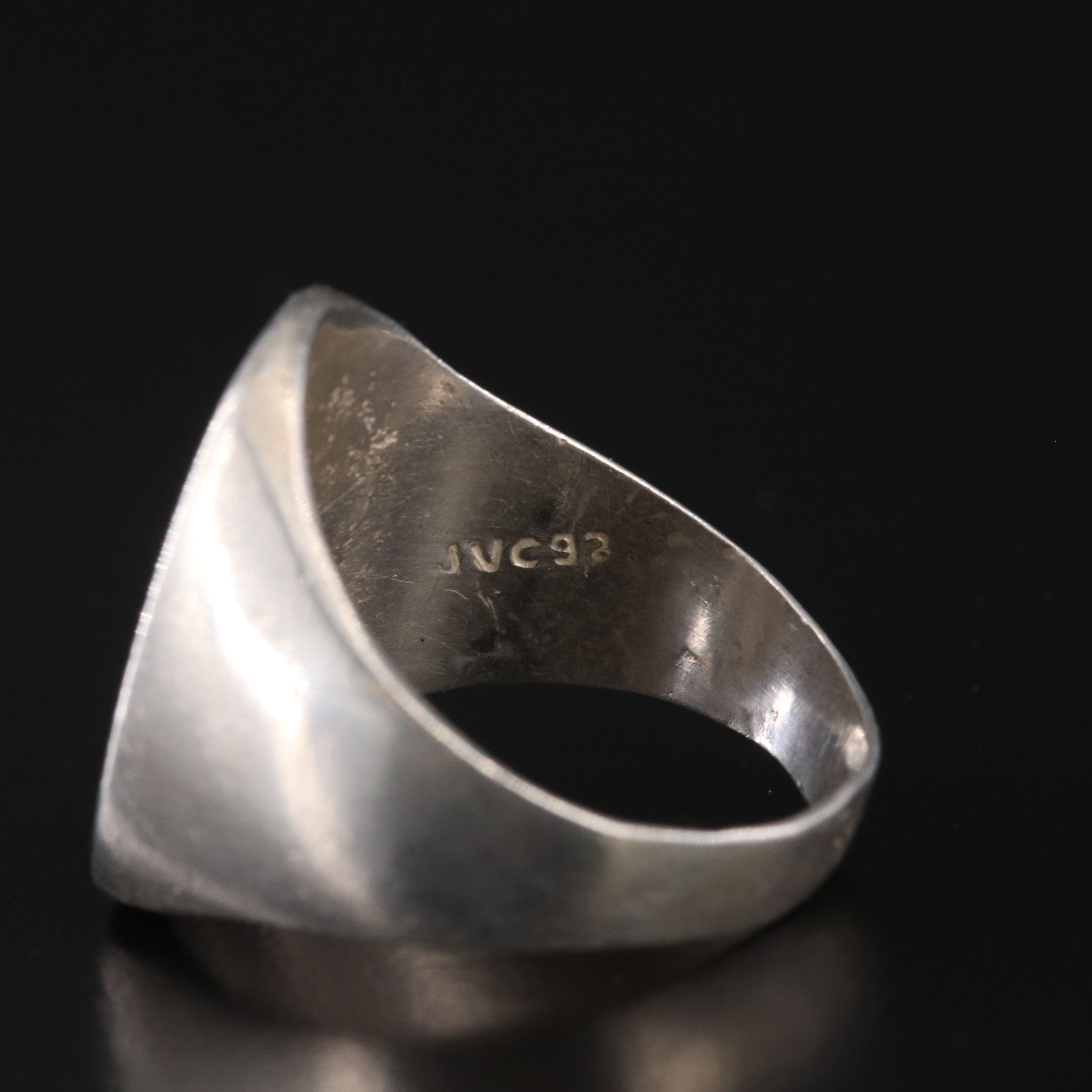 Sterling, Brass and Copper Stone Inlay Ring