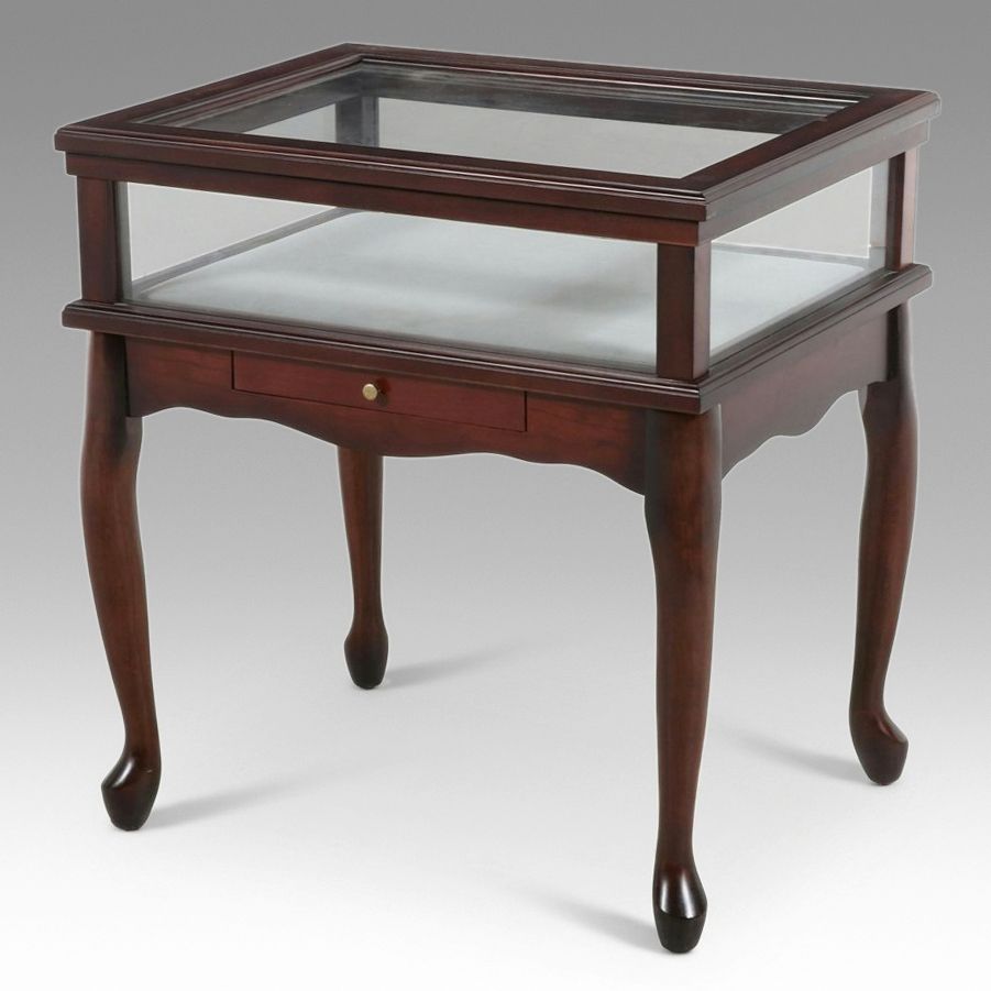The Bombay Company Queen Anne Style Mahogany-Finish Curio Display Table