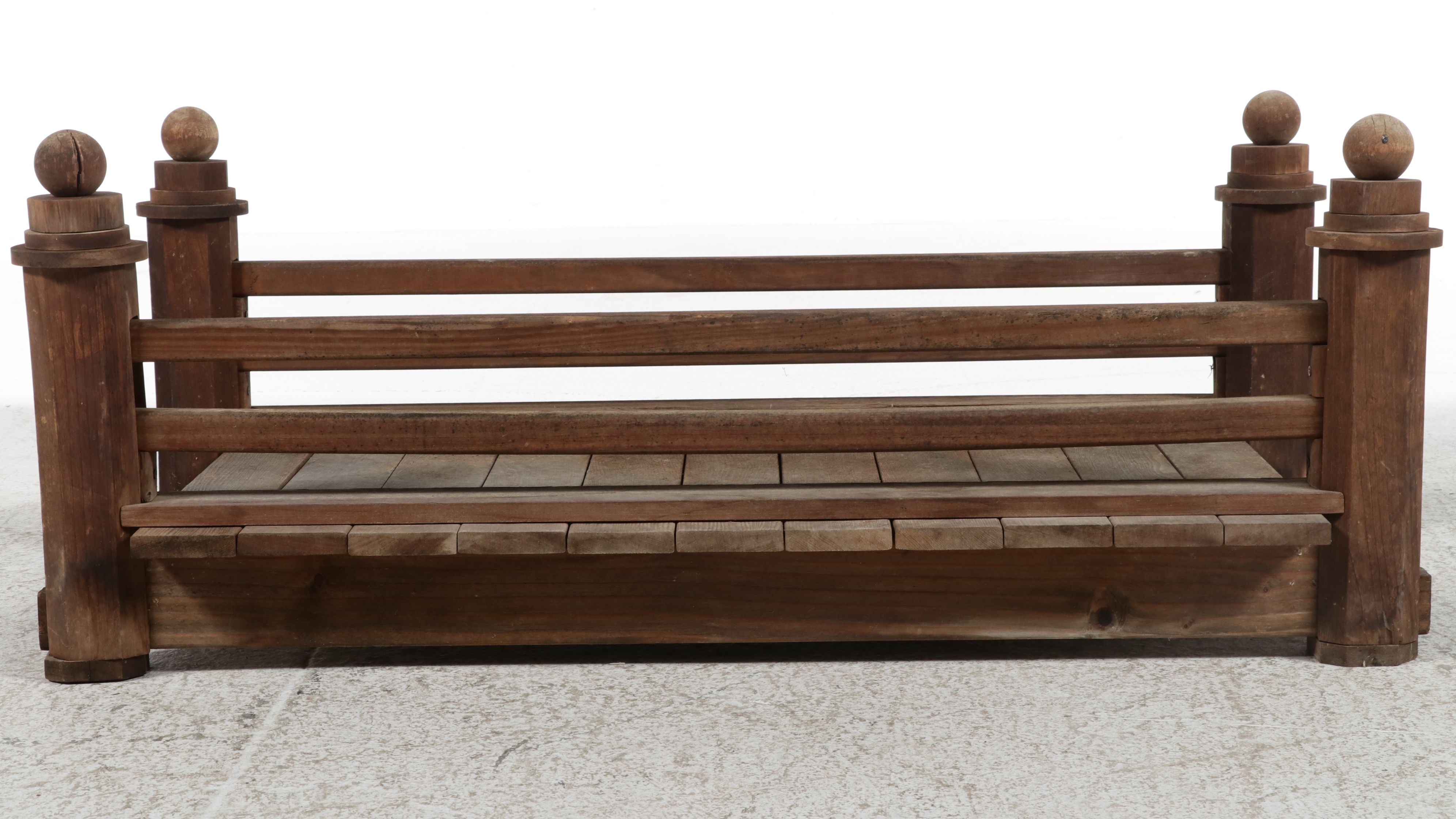 Rustic Wooden Garden Bridge