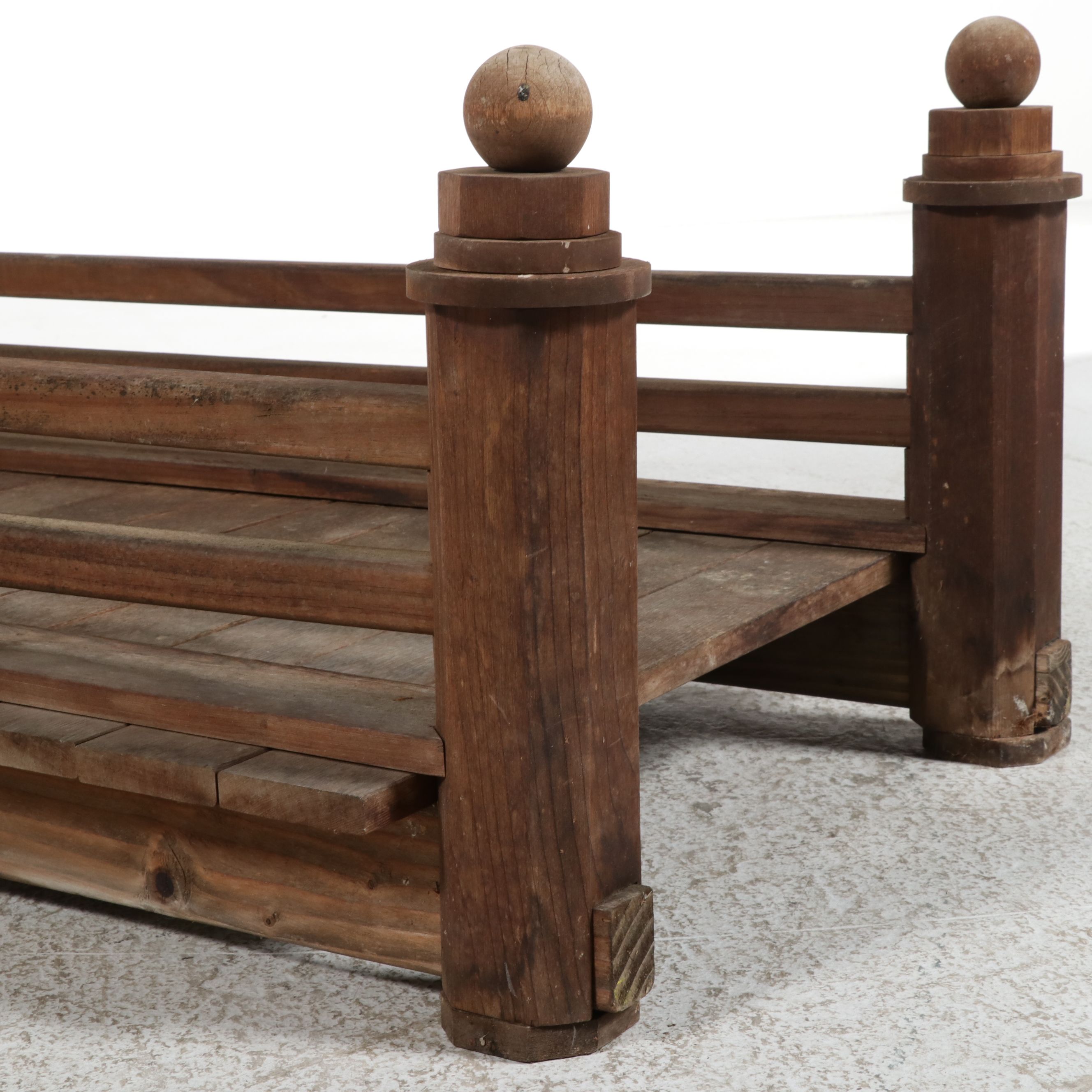 Rustic Wooden Garden Bridge