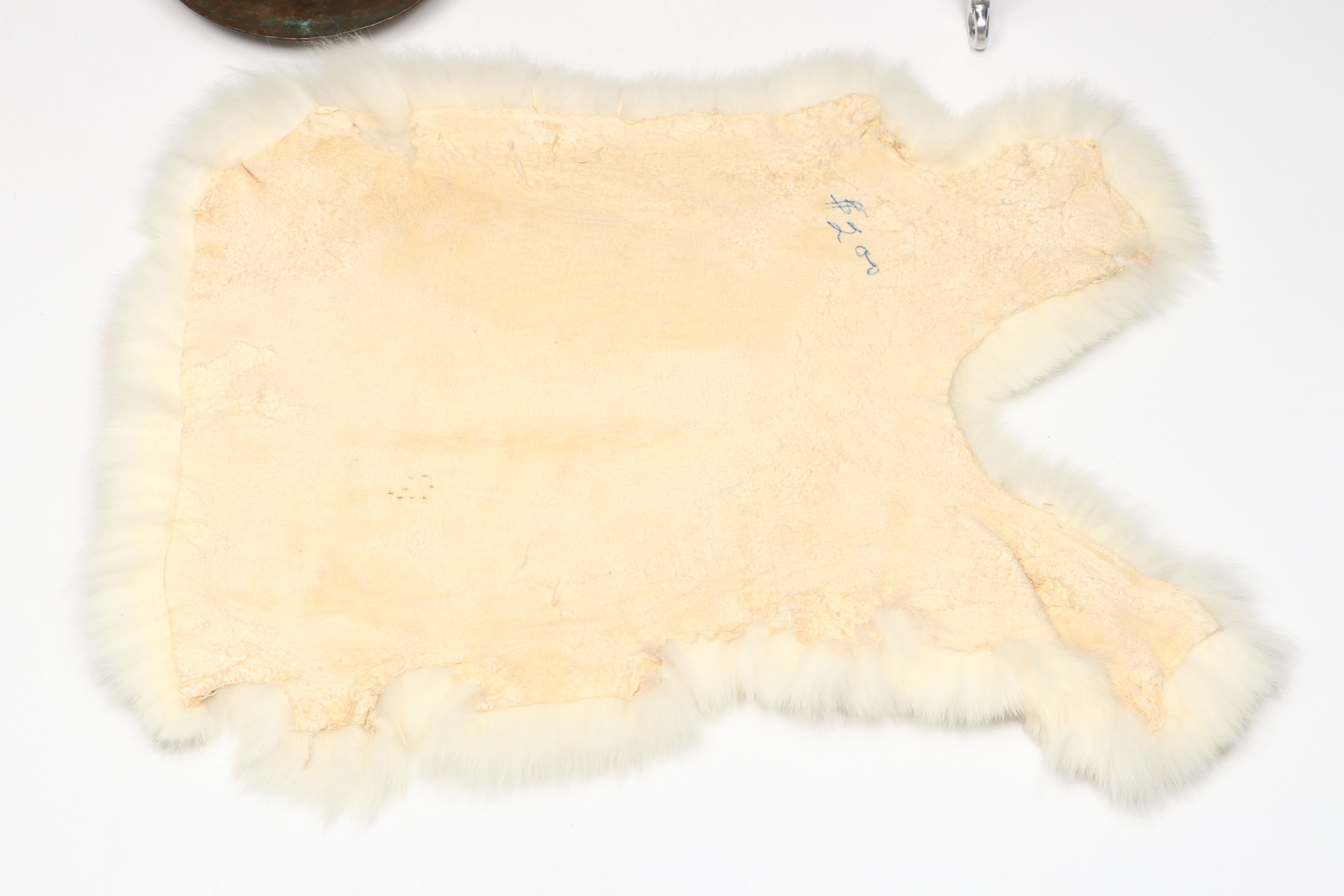 Rabbit Fur Pelt with Postmodern Candleholder and More Office Décor