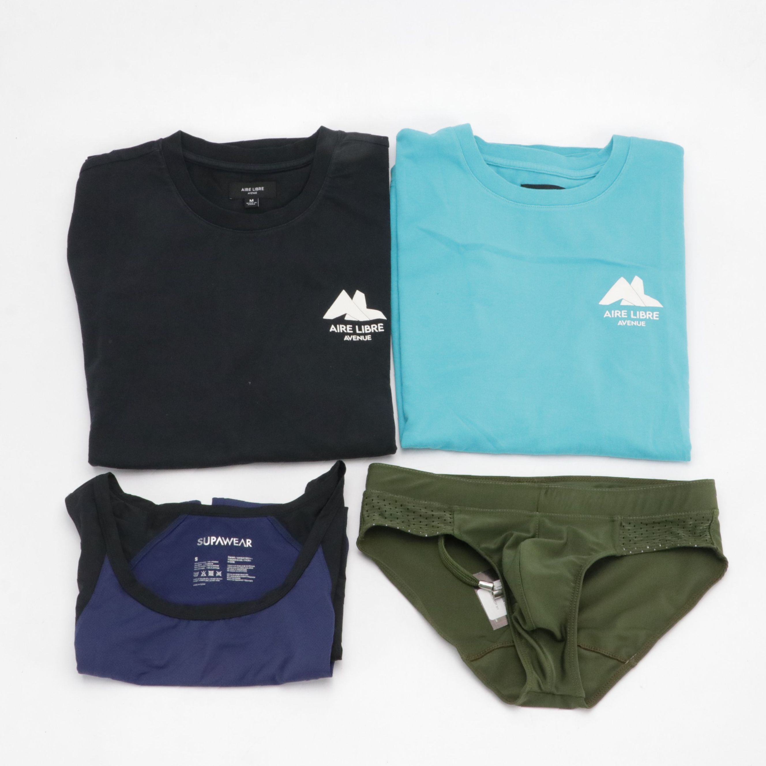 Men's Aire Libre T-Shirts, Gigo Glow Swim Brief and Supawear Tank Top