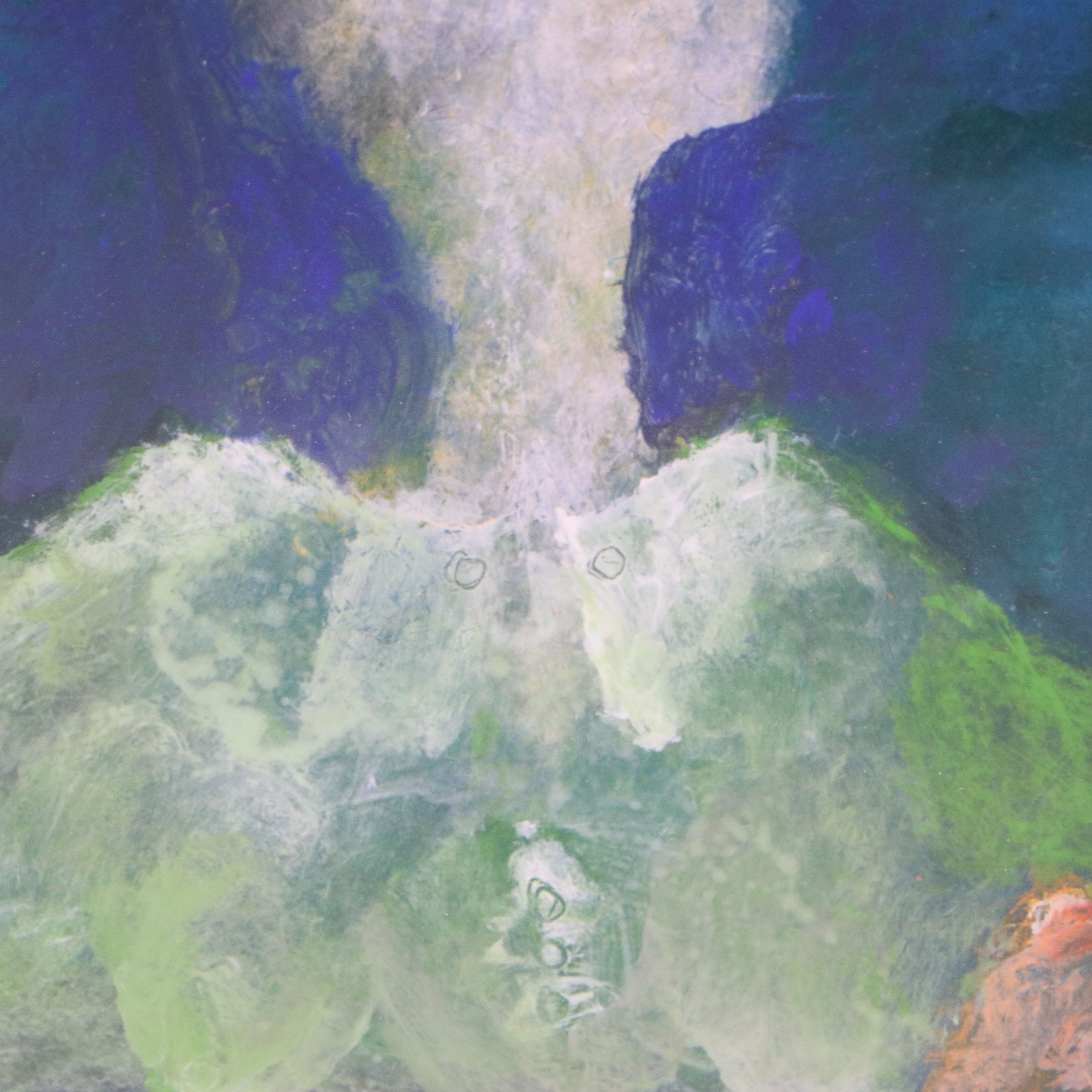 Felipe Orlando Surrealist Figure Gouache Painting, Late 20th or 21st Century