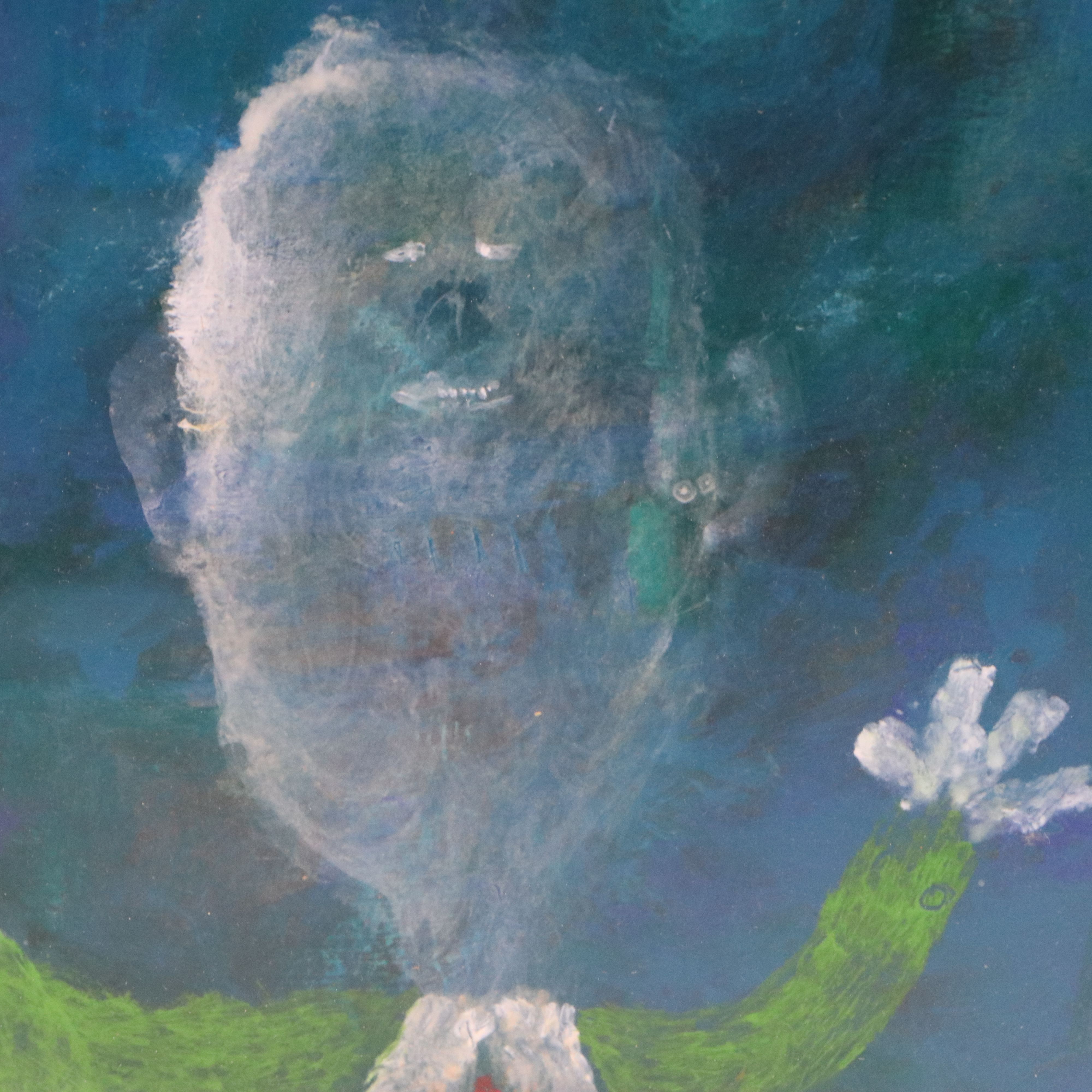 Felipe Orlando Surrealist Figure Gouache Painting, Late 20th or 21st Century