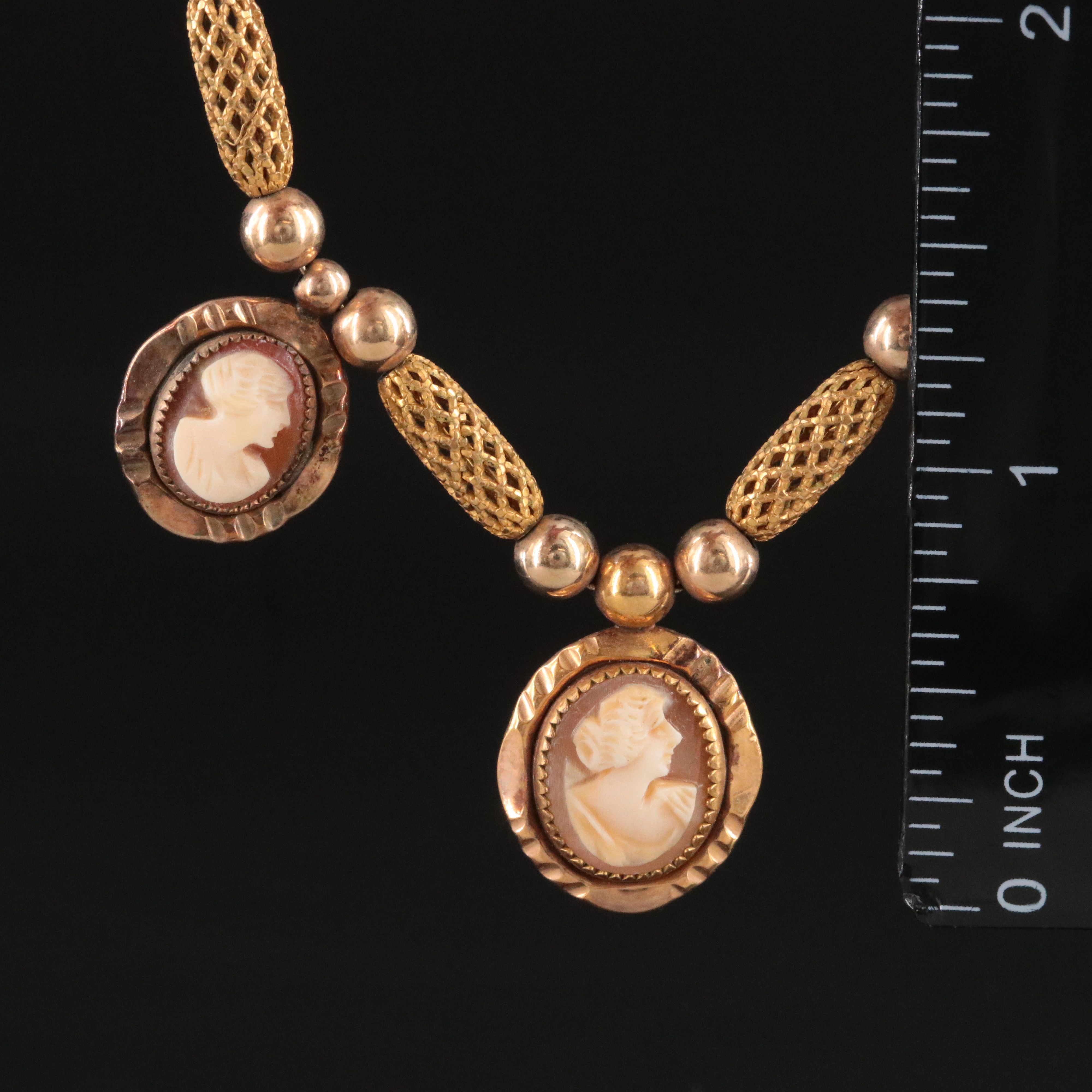 Vintage Shell Cameo Necklace