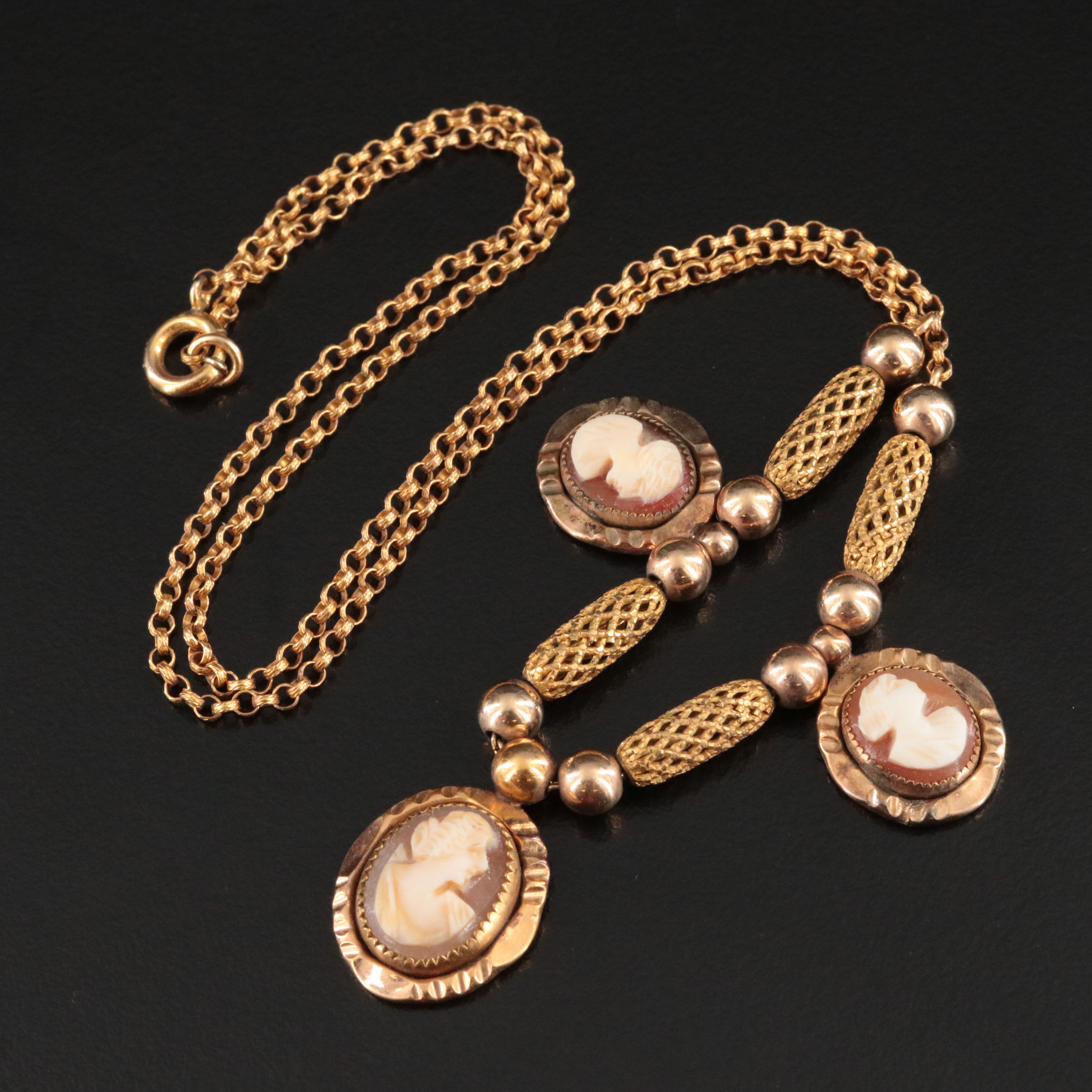 Vintage Shell Cameo Necklace