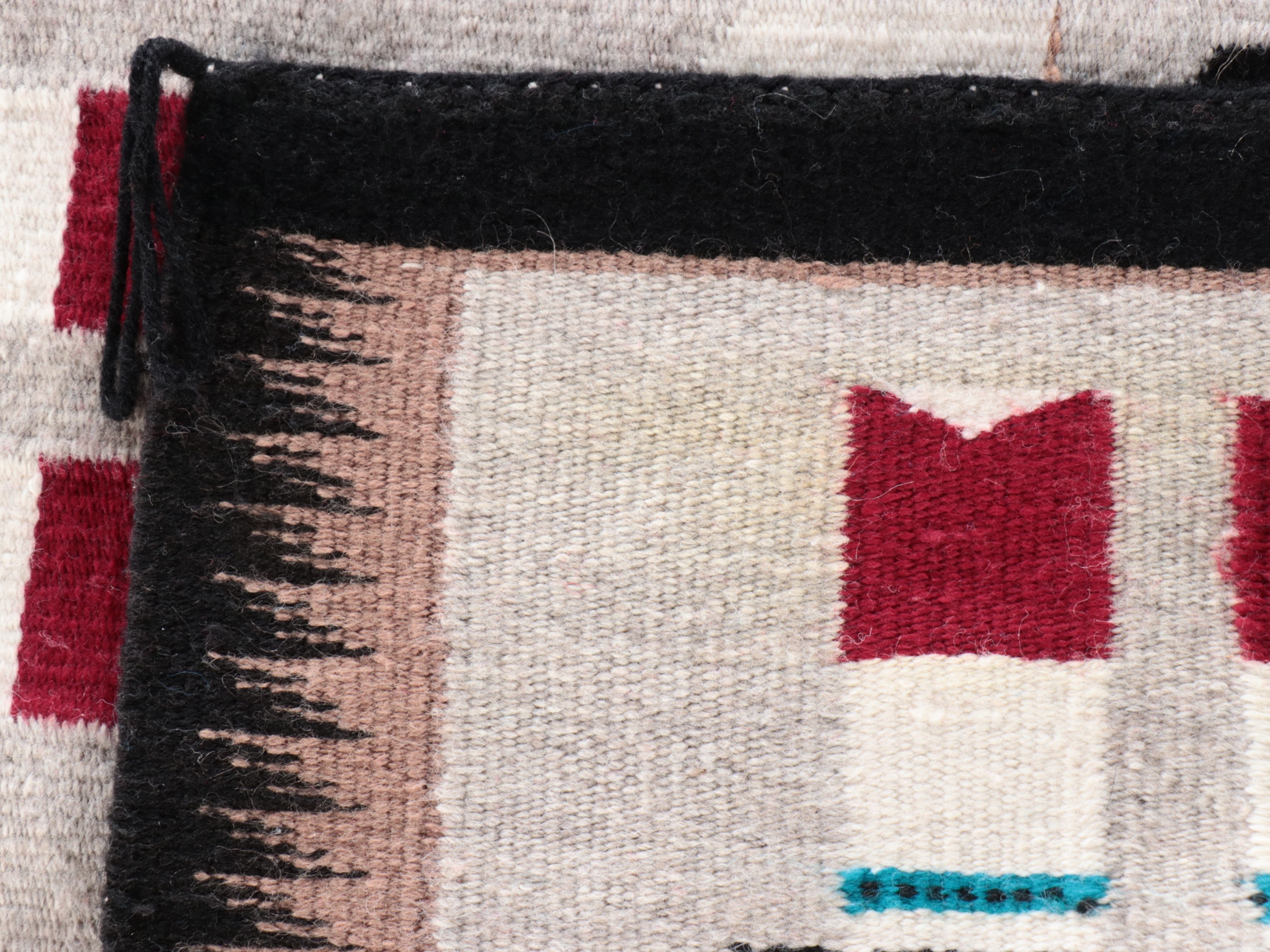 2' x 3' Handwoven Navajo Yei Style Wool Rug