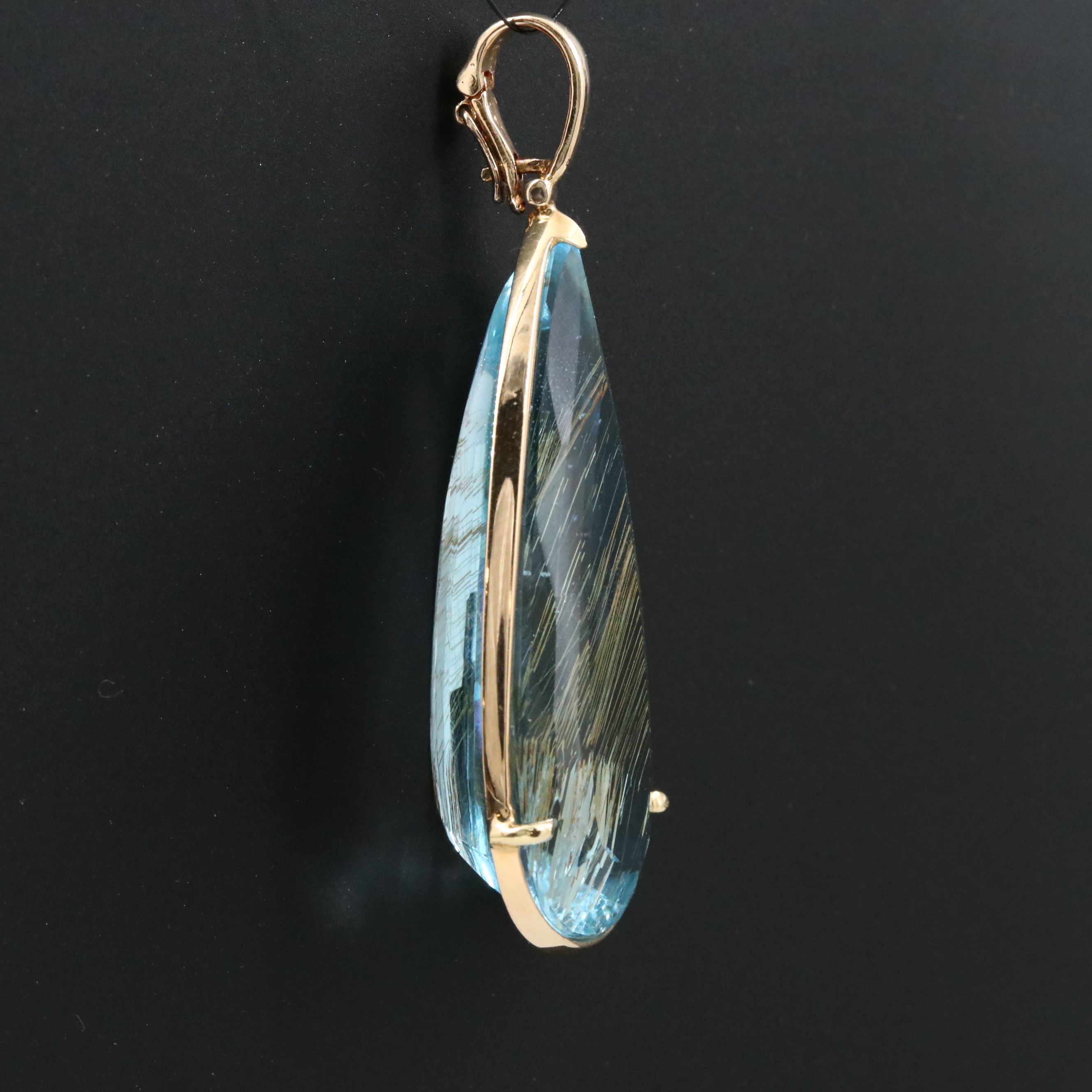 14K 62.00 CT Blue Topaz Enhancer Pendant