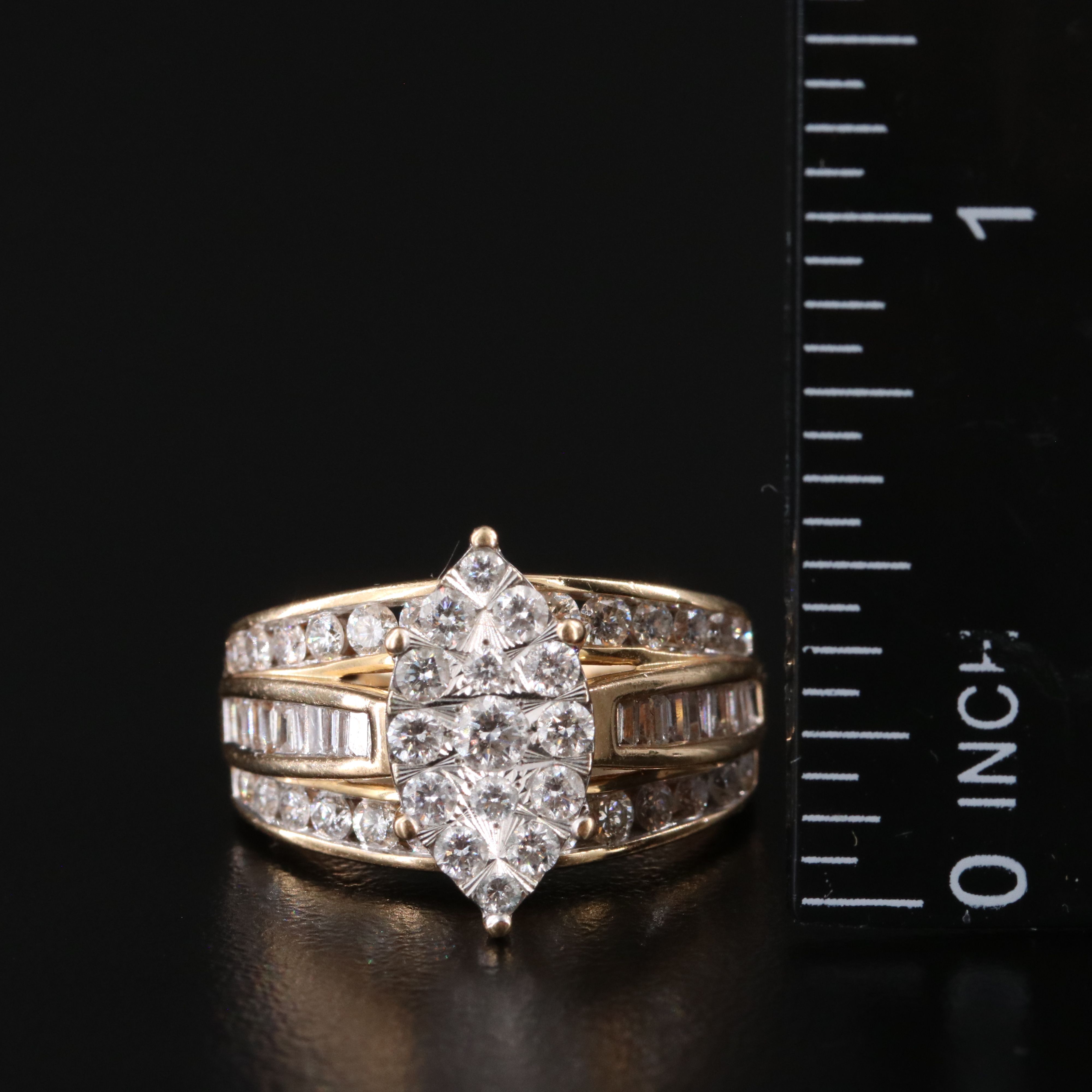 14K 1.69 CTW Diamond Navette Ring