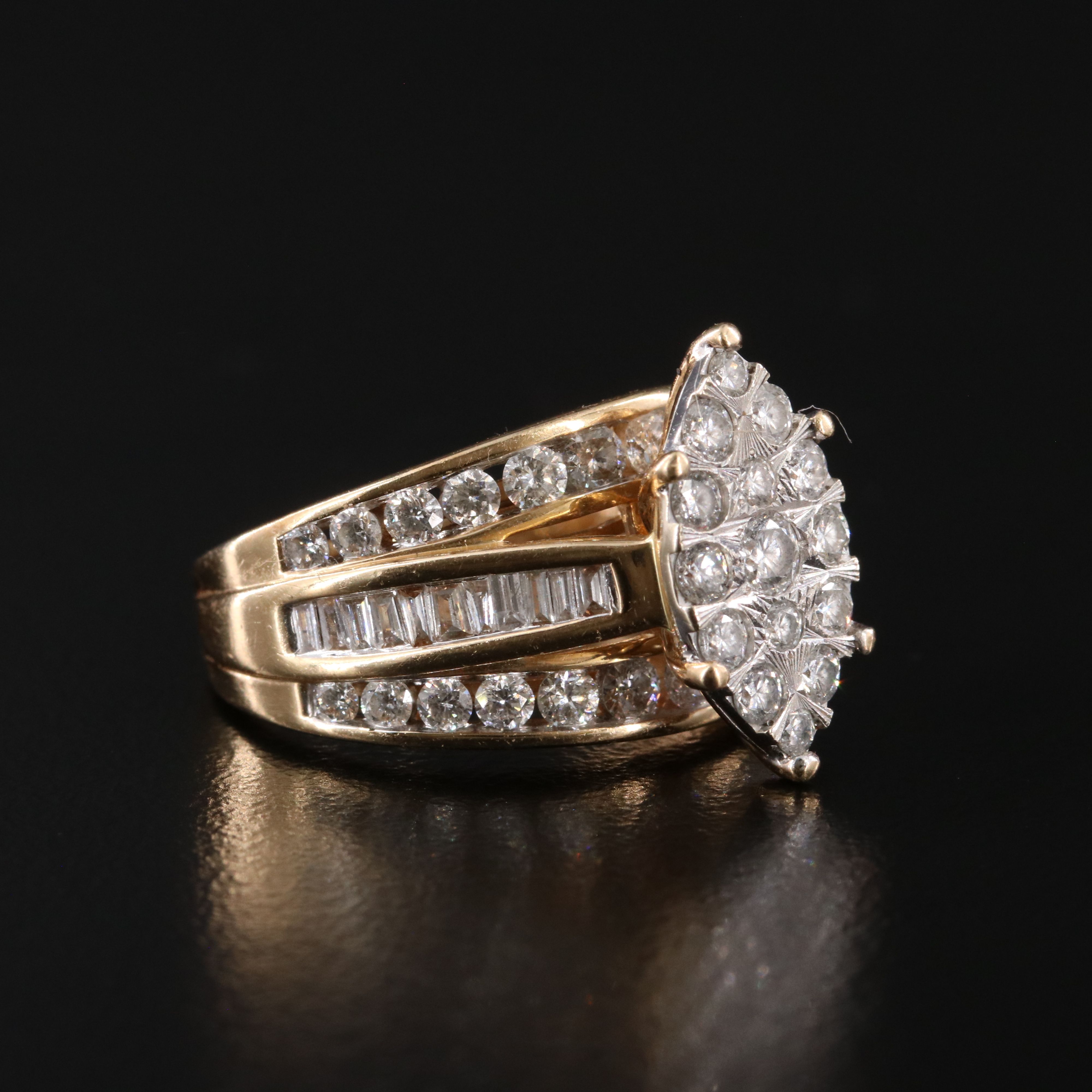 14K 1.69 CTW Diamond Navette Ring