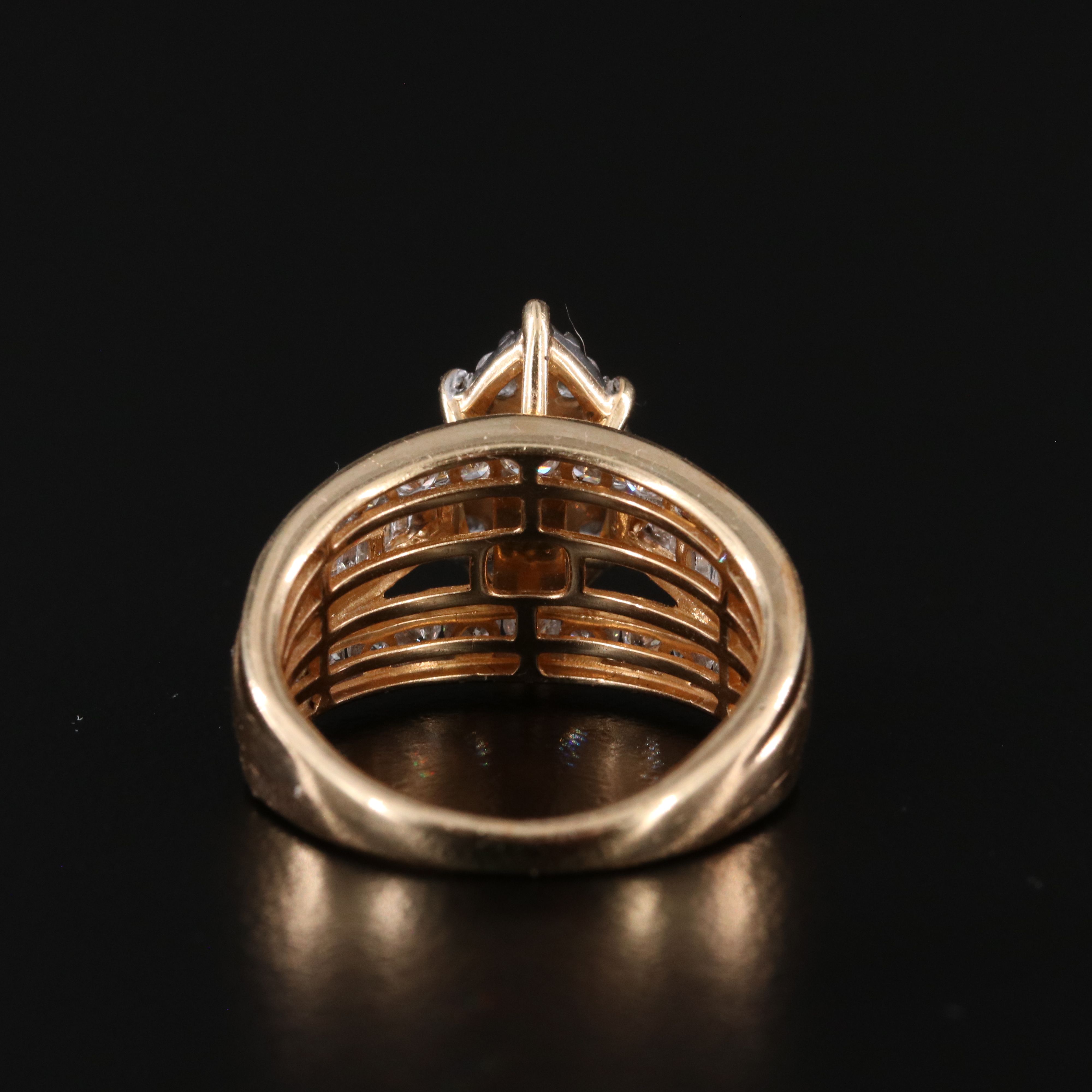 14K 1.69 CTW Diamond Navette Ring