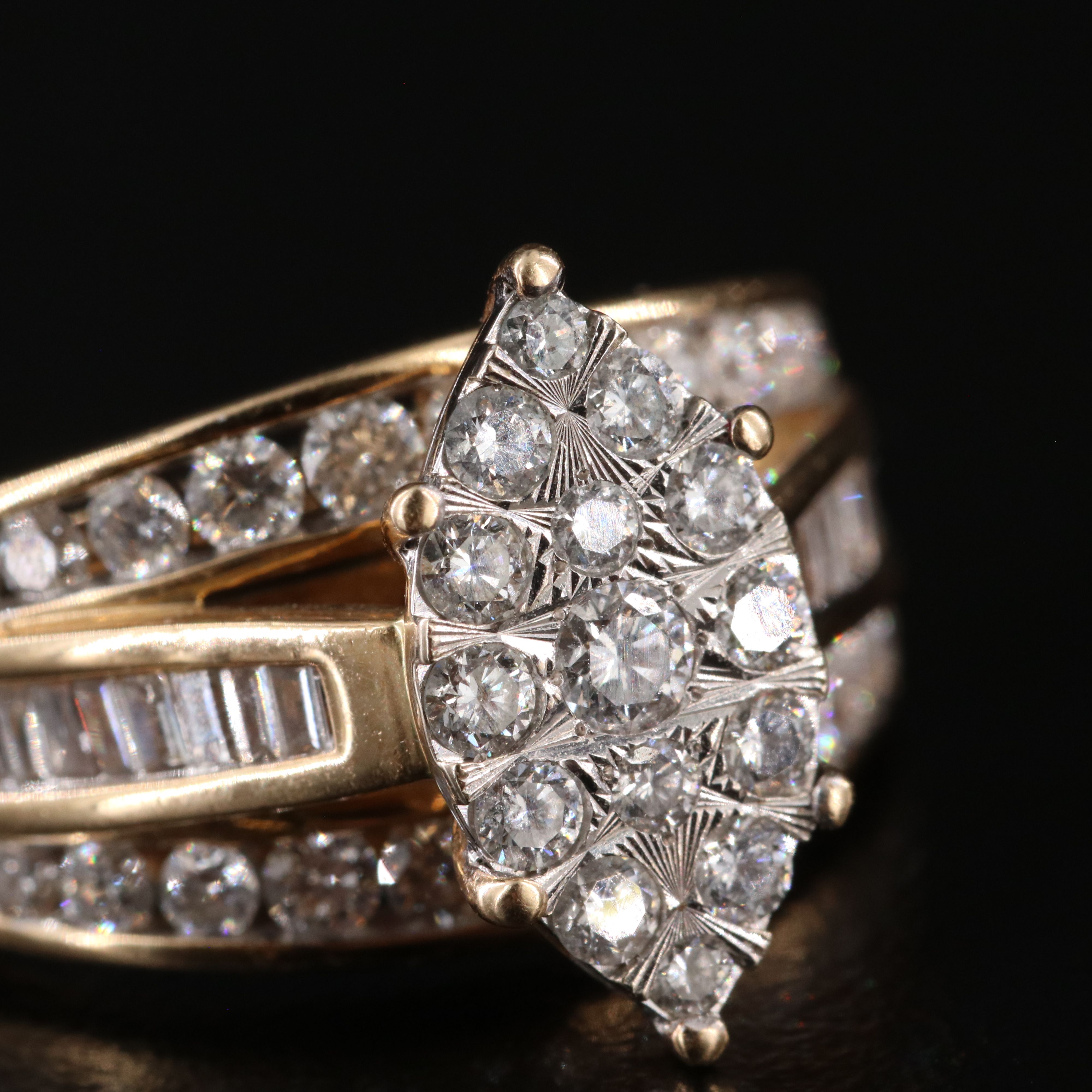 14K 1.69 CTW Diamond Navette Ring