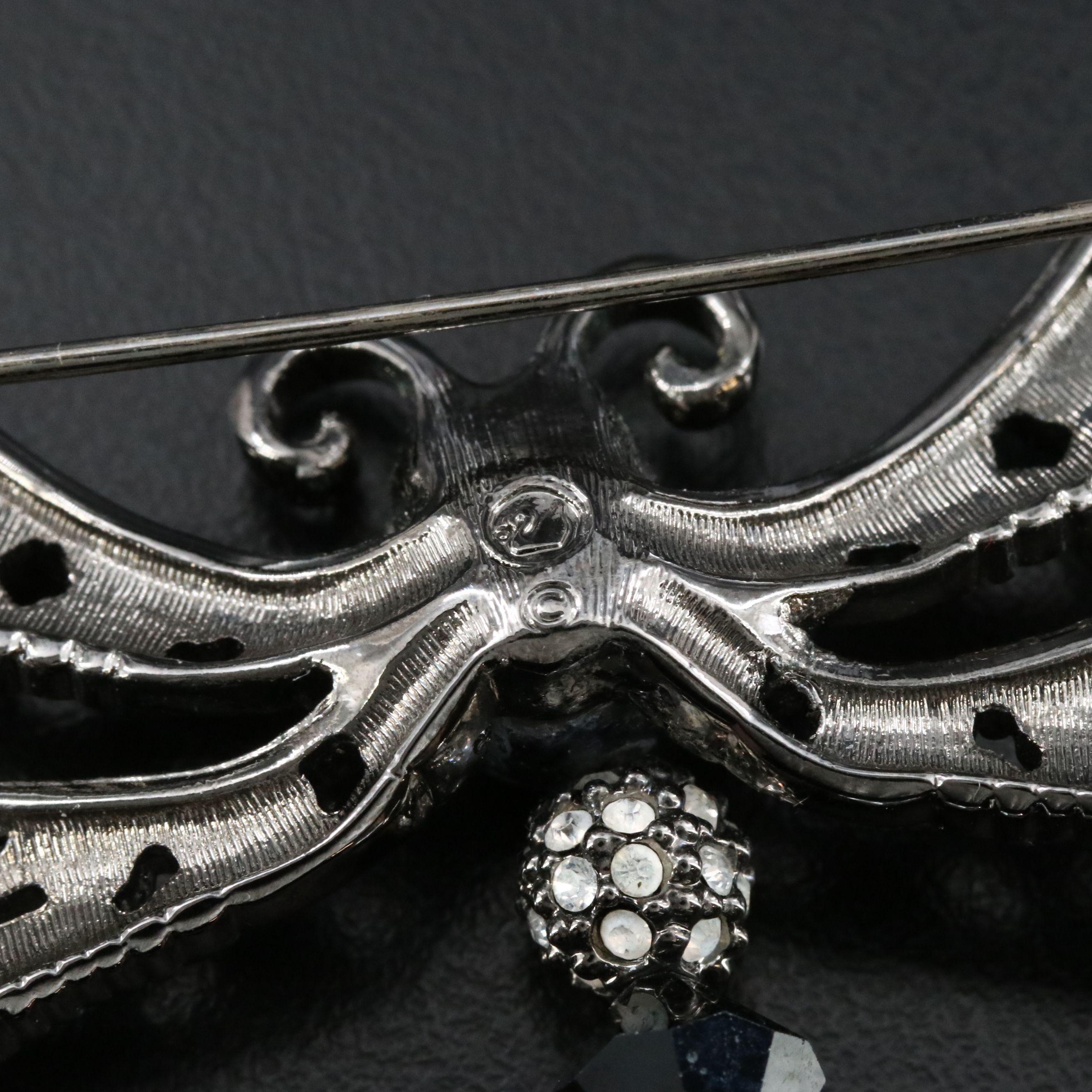 Swarovski Crystal and Faux Pearl Dragonfly Brooch