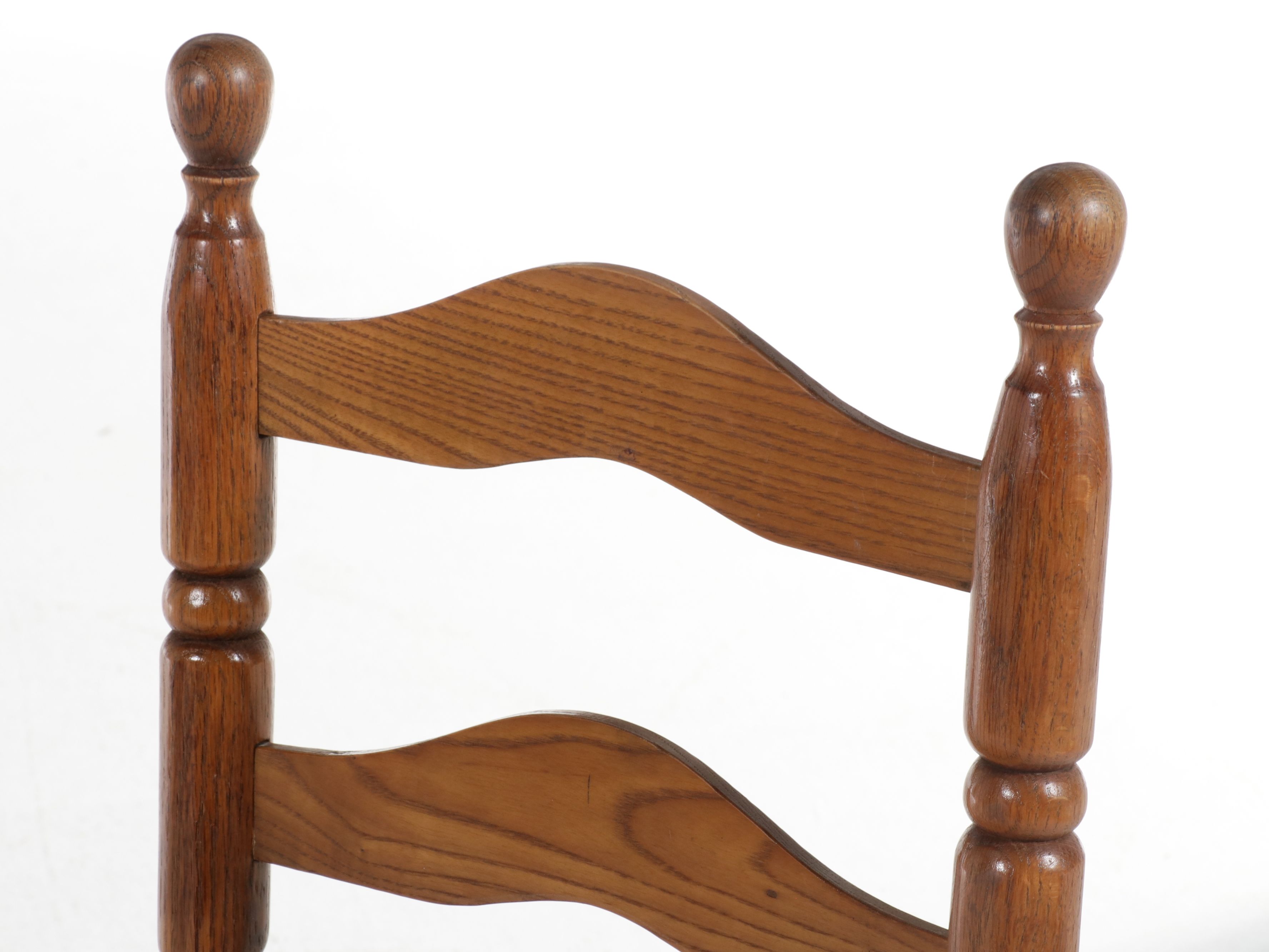 French Country Style Oak Ladder-Back Side Chair, Late 20th Century