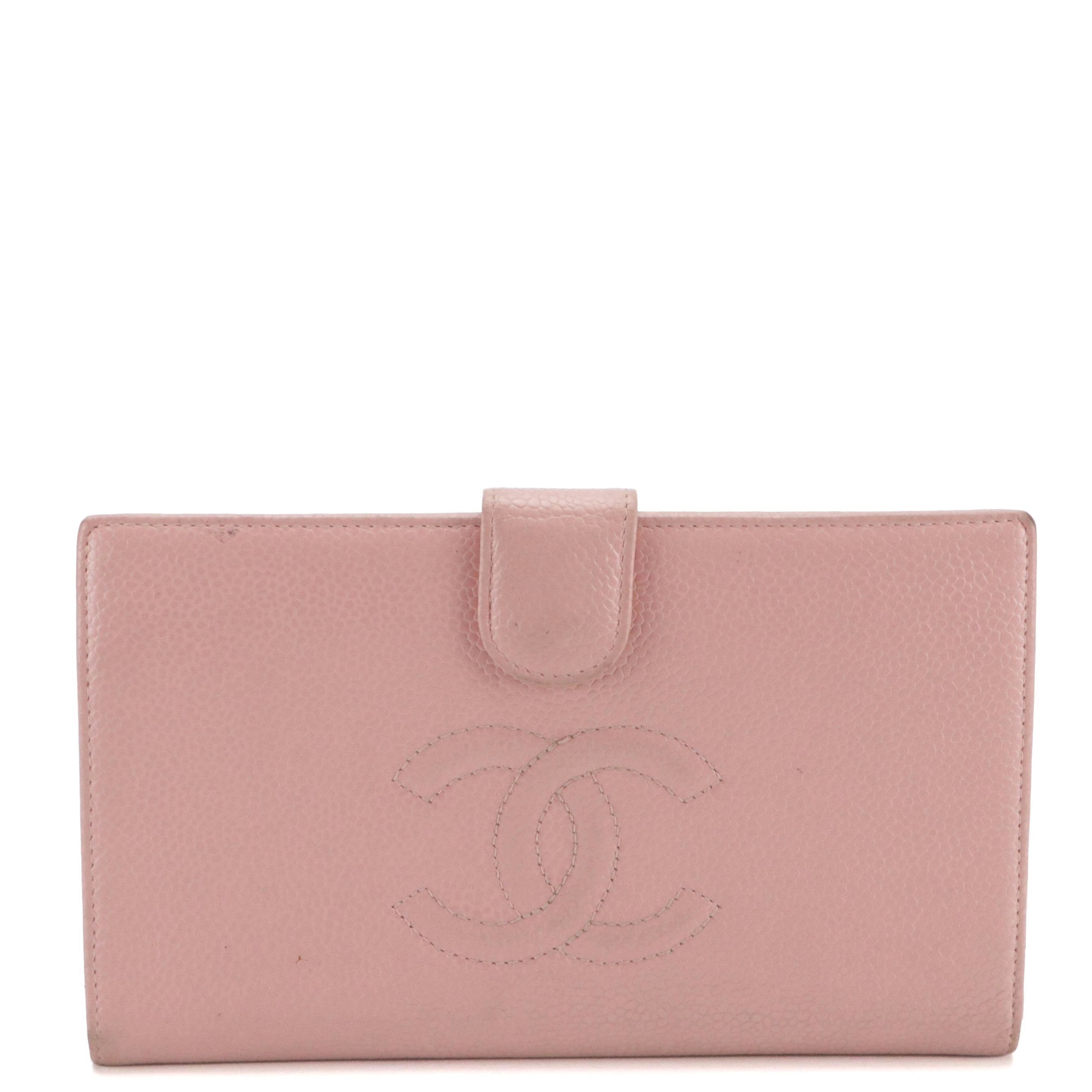 Chanel CC Bifold Continental Wallet in Pink Caviar Leather