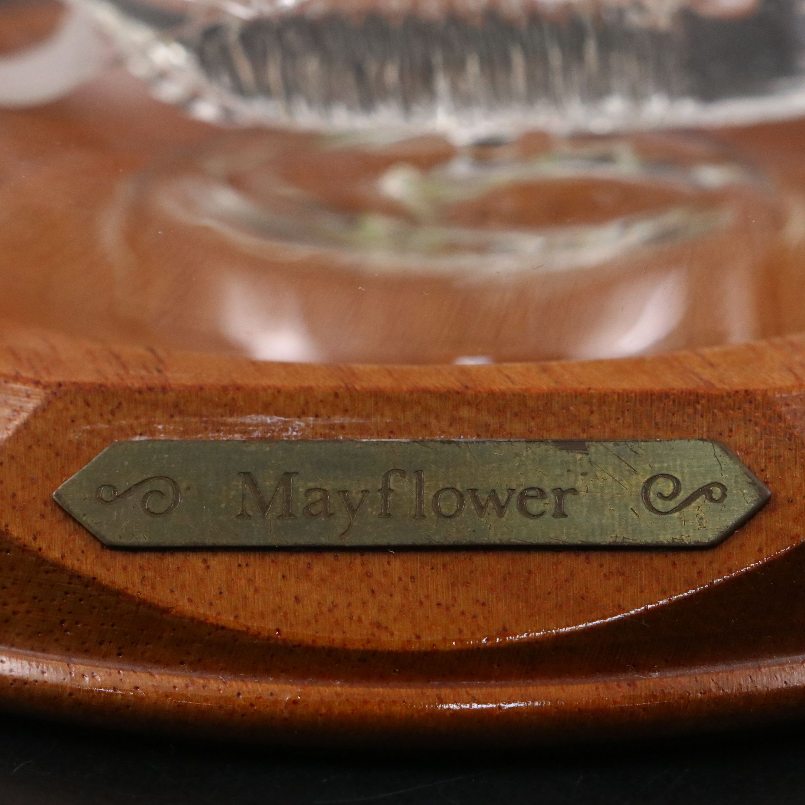 Lichfield Glass Handblown "Ocean 71" and "Mayflower" Ship in Decanter with Bases