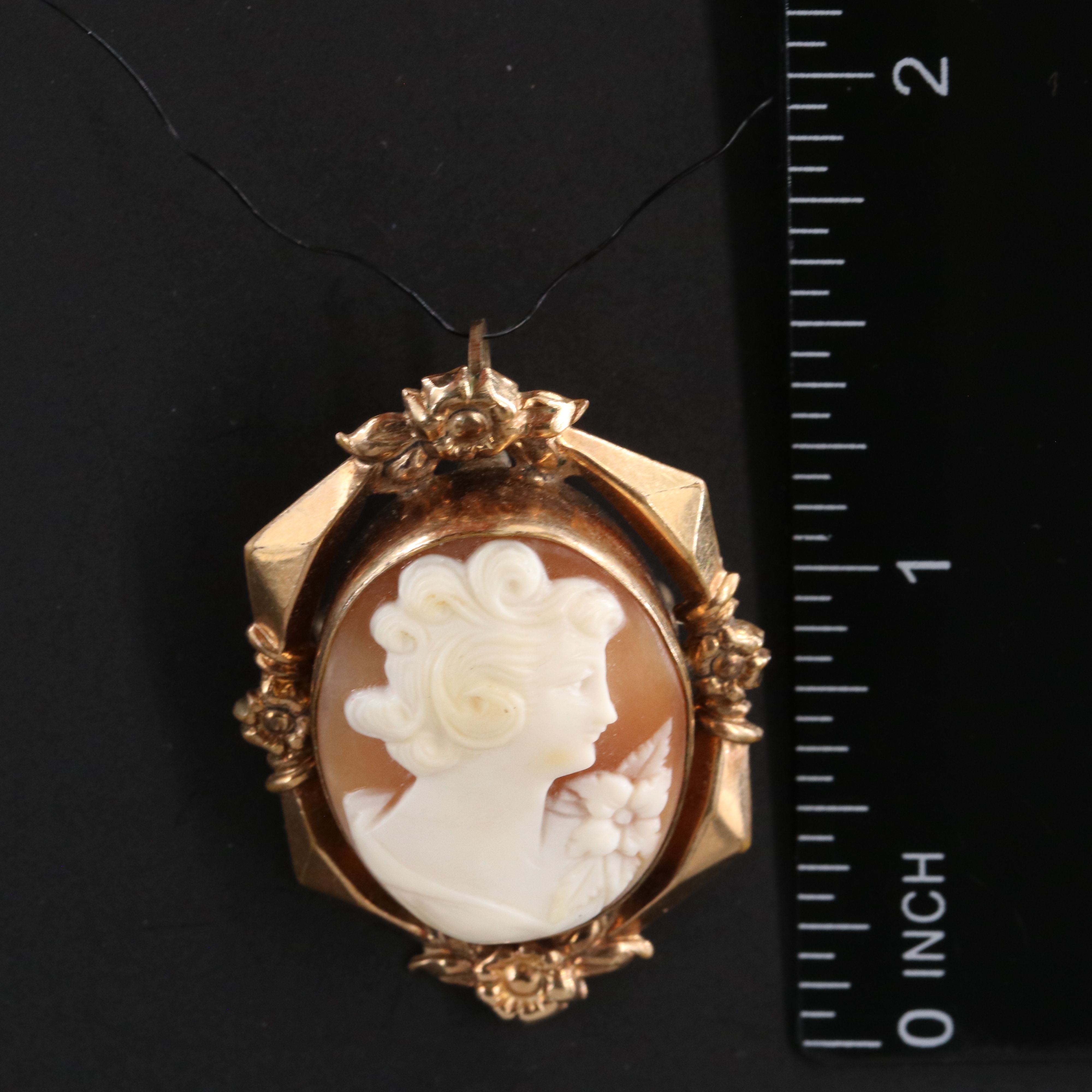Vintage Shell Cameo Converter Brooch