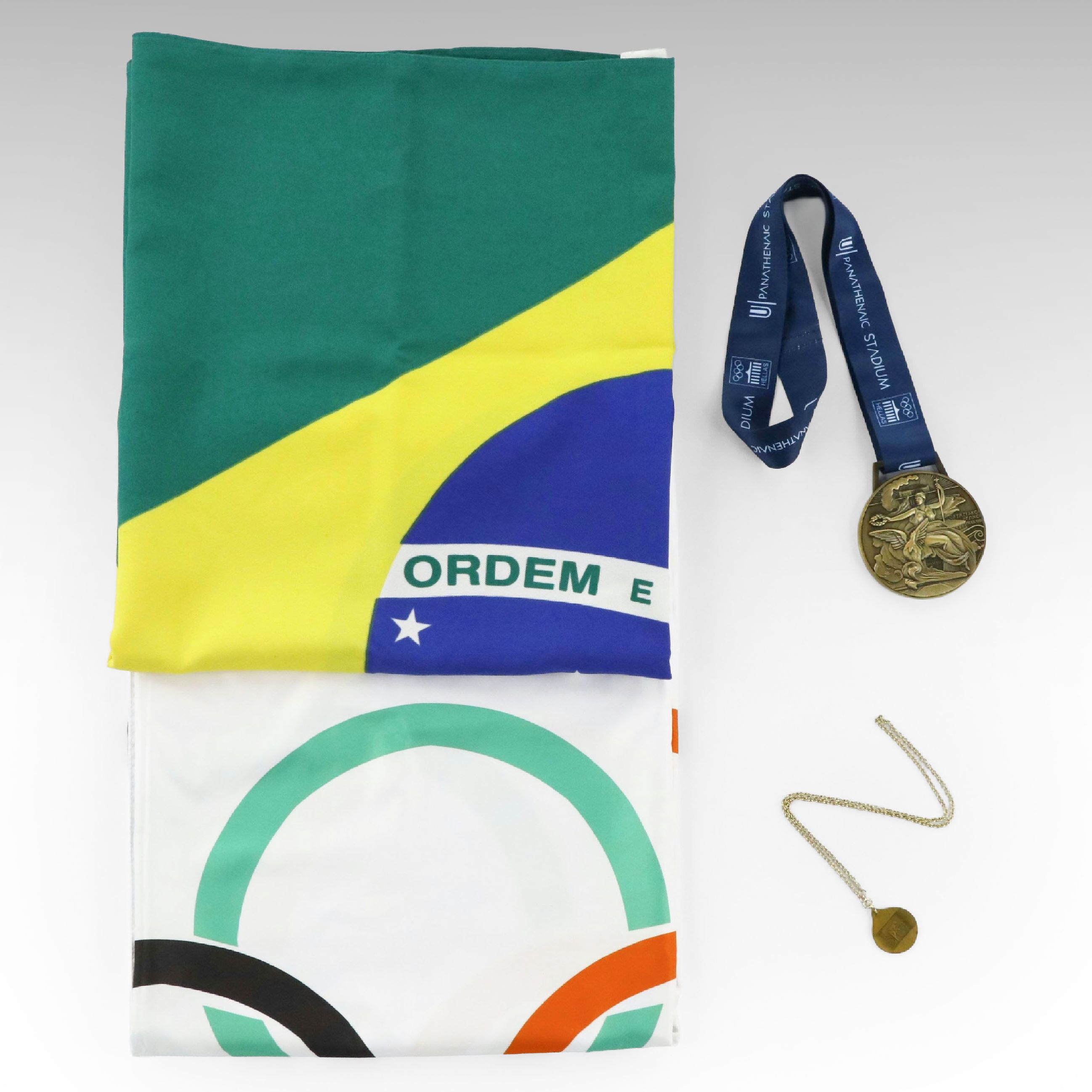 Olympics Panathenaic Stadium and Montreal 1976 Commemorative Medals with Flags