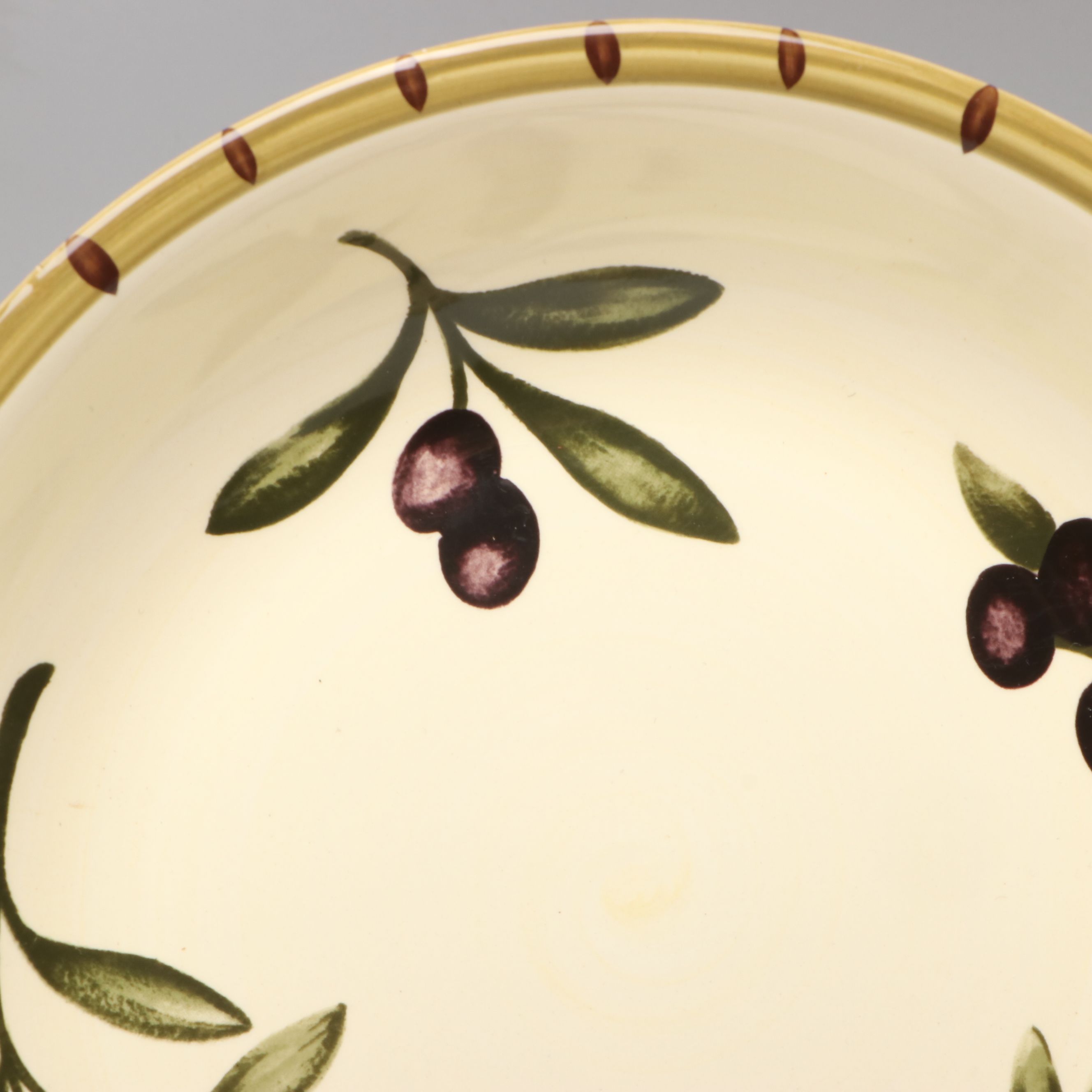 Williams-Sonoma "Liguria" Olive Pattern Portuguese Ceramic Bowls and Centerpiece