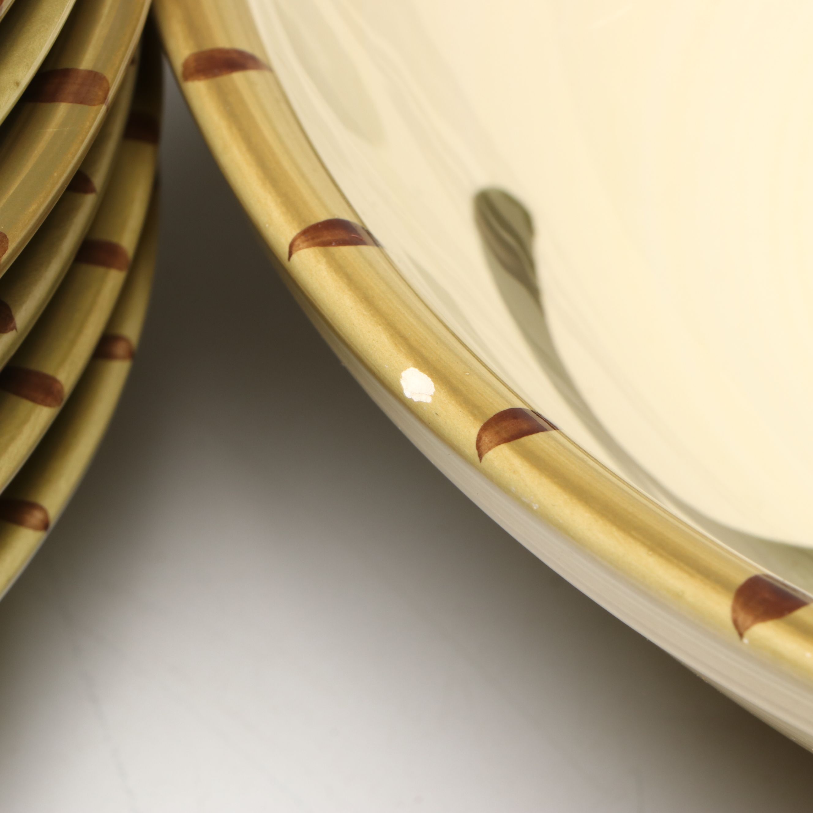 Williams-Sonoma "Liguria" Olive Pattern Portuguese Ceramic Bowls and Centerpiece