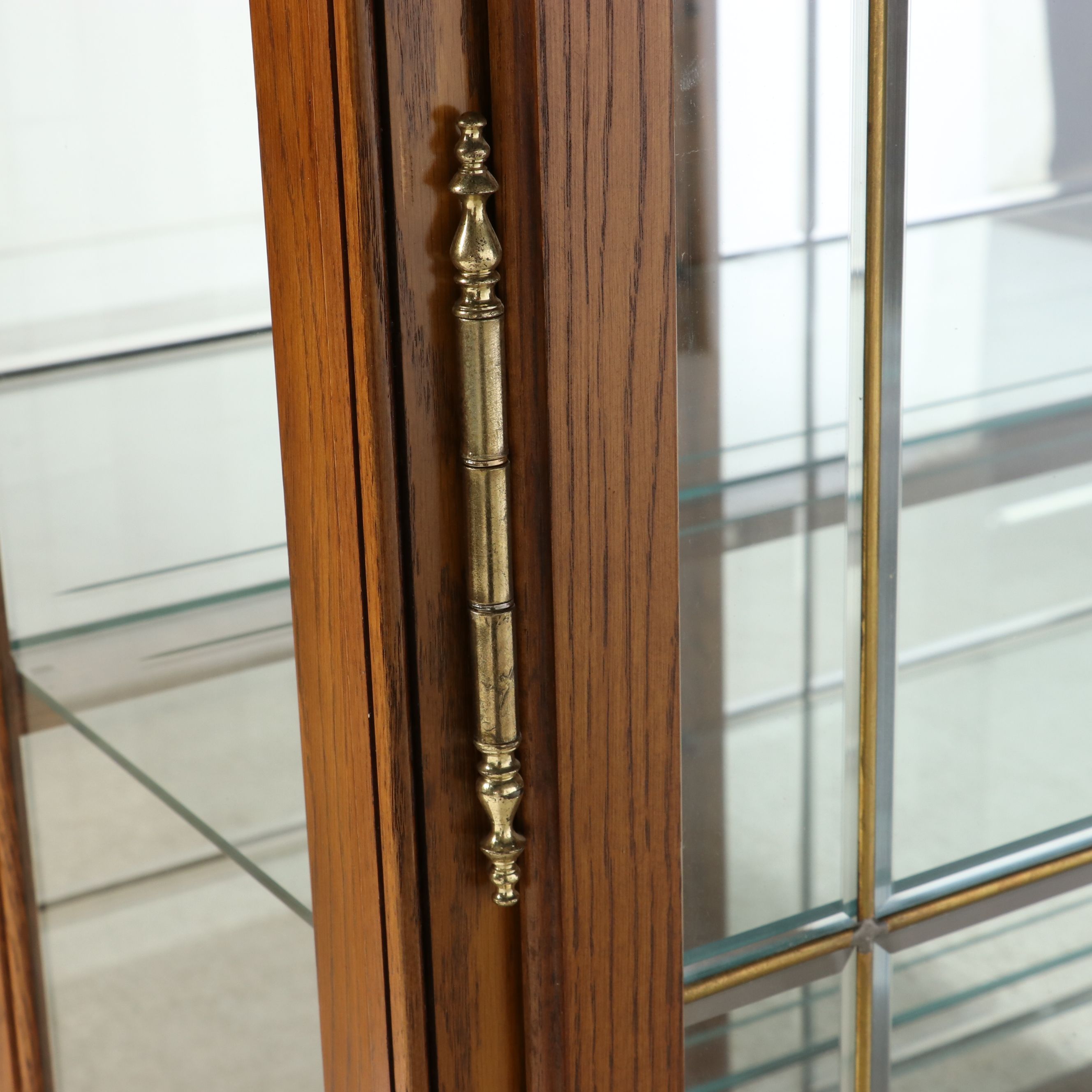 Philip Reinisch "Lighthouse" Illuminated Oak Curio Cabinet