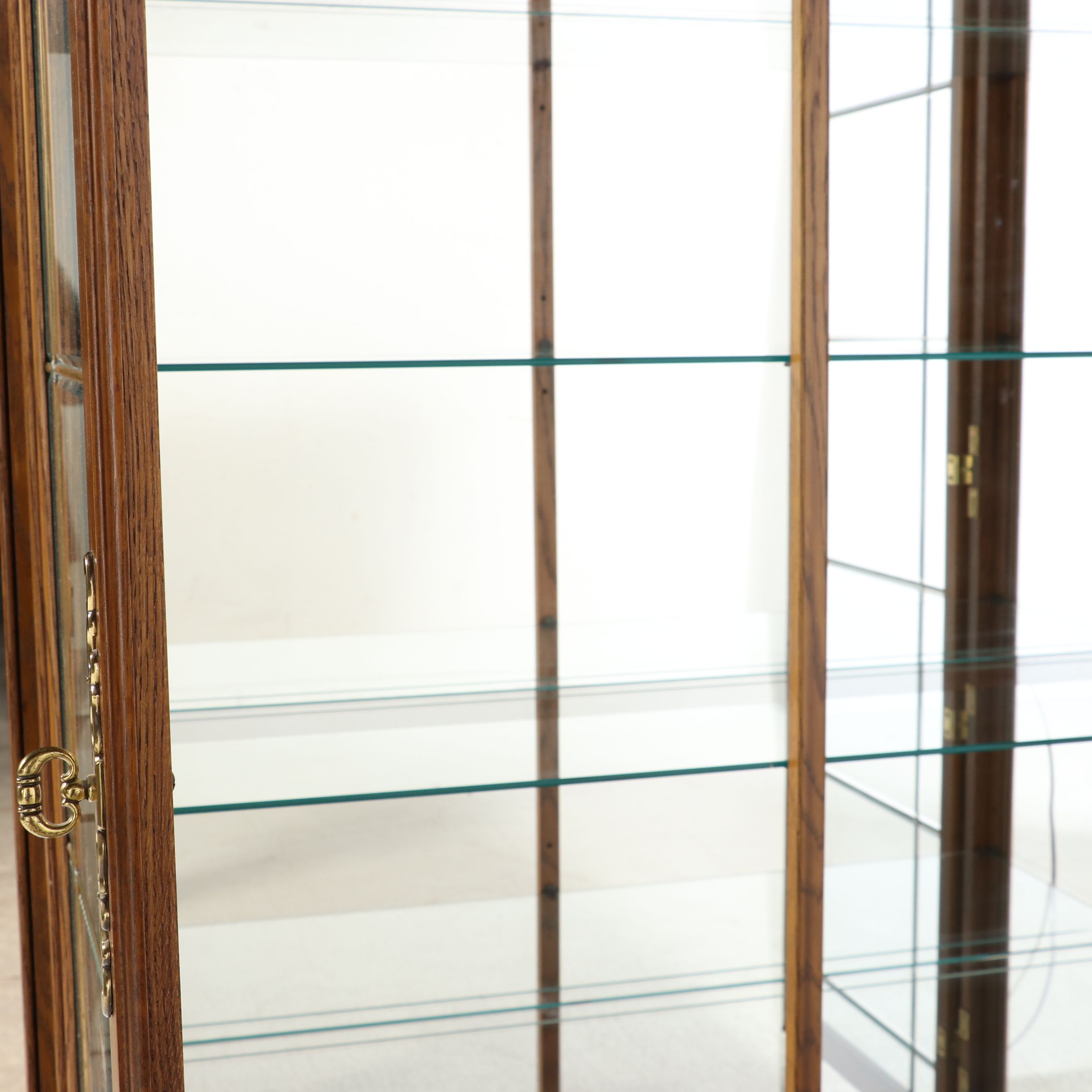 Philip Reinisch "Lighthouse" Illuminated Oak Curio Cabinet