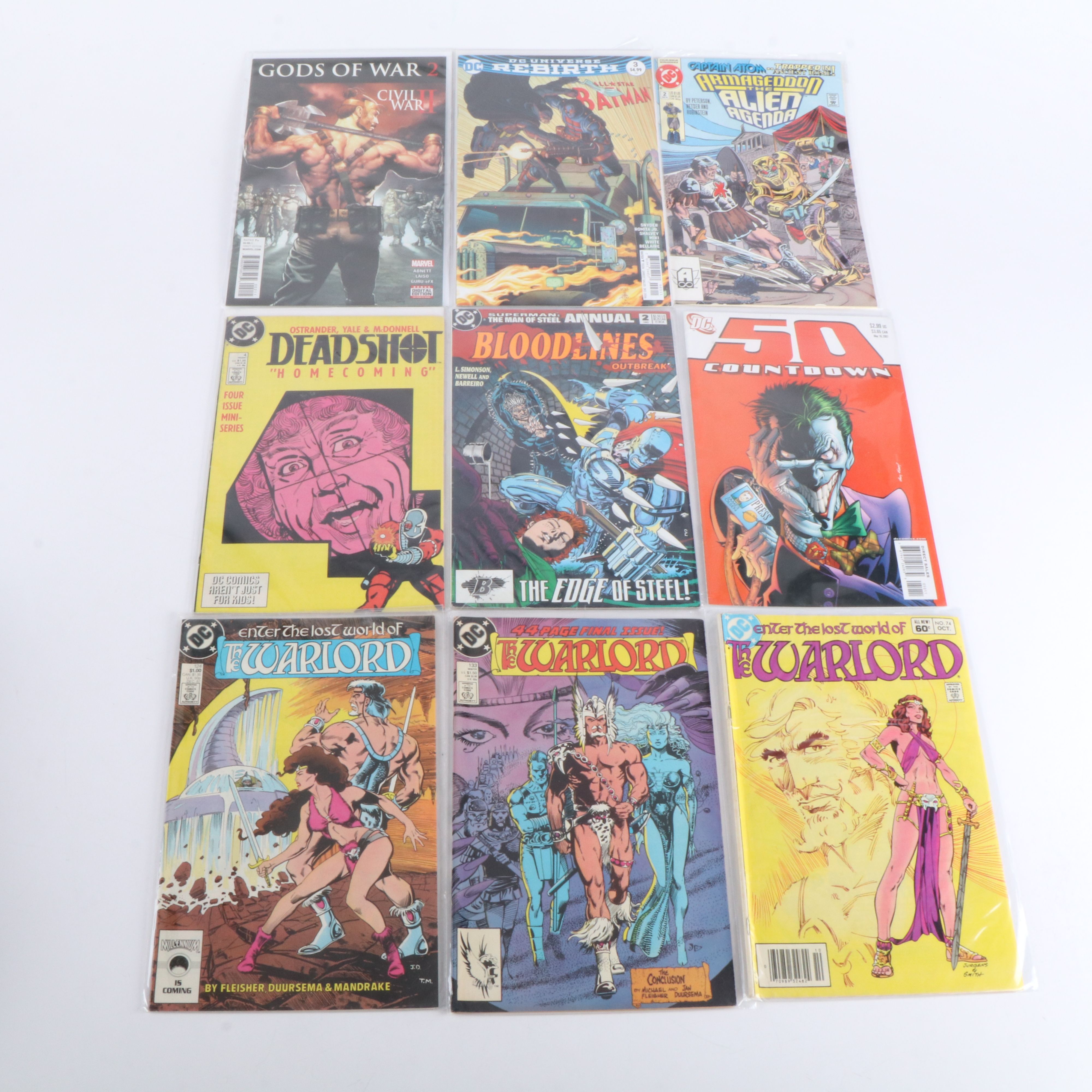 Bronze-Modern Age Comic Books with "The Warlord", "Deadshot", and More