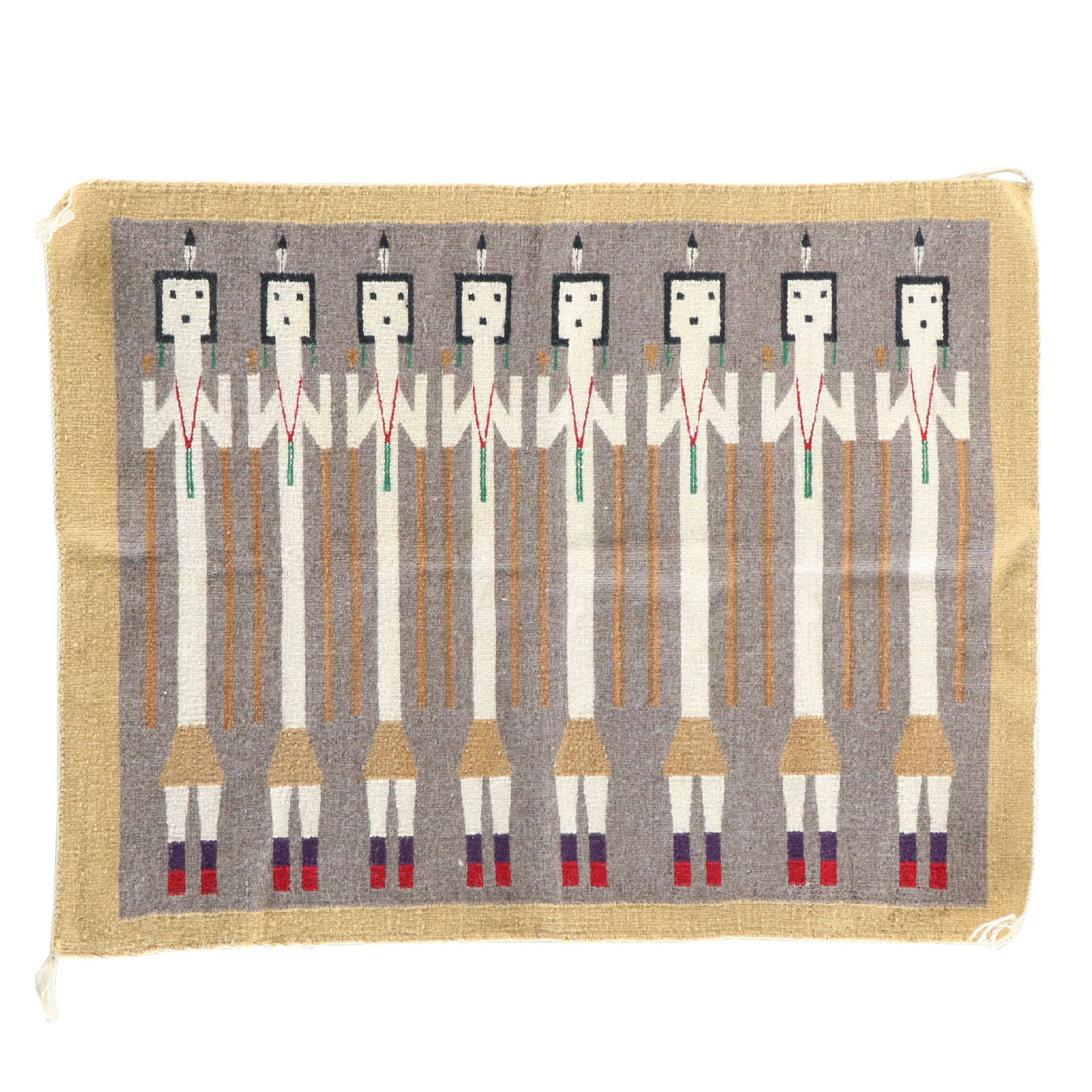 2'8 x 3'6 Ganado Handwoven Navajo Yei Be Chei Accent Rug