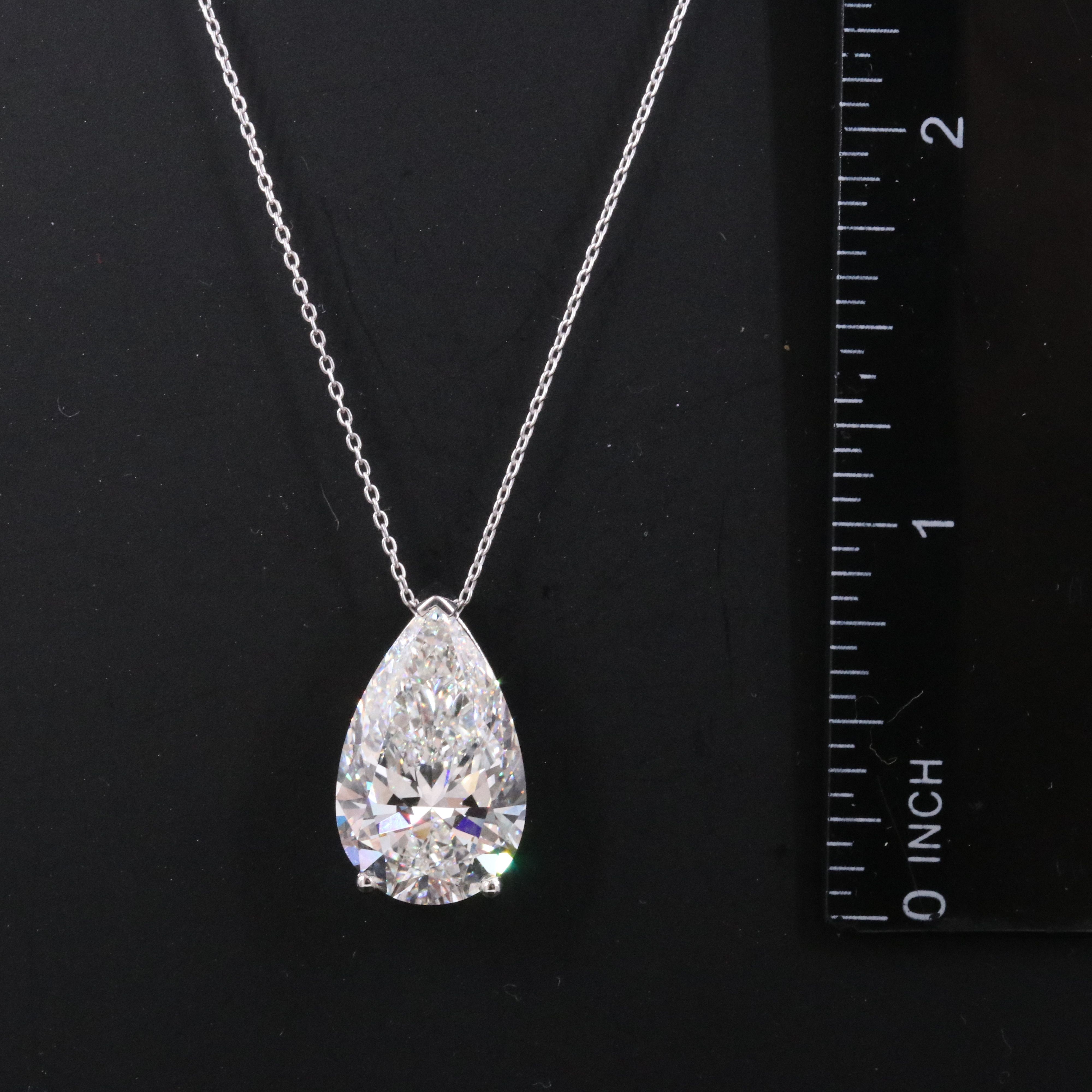 14K 10.01 CT Lab Grown Diamond Pendant Necklace with IGI Report