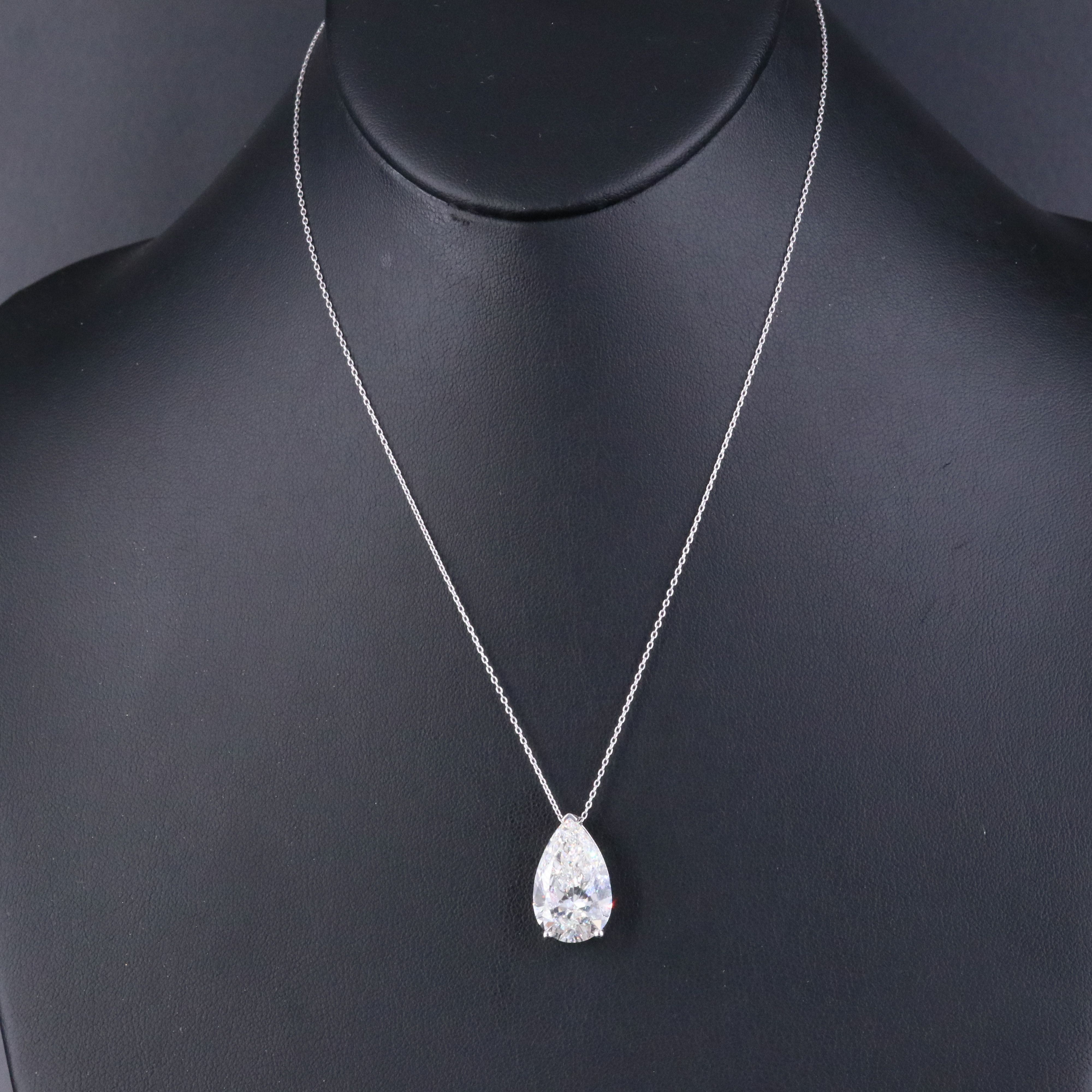 14K 10.01 CT Lab Grown Diamond Pendant Necklace with IGI Report