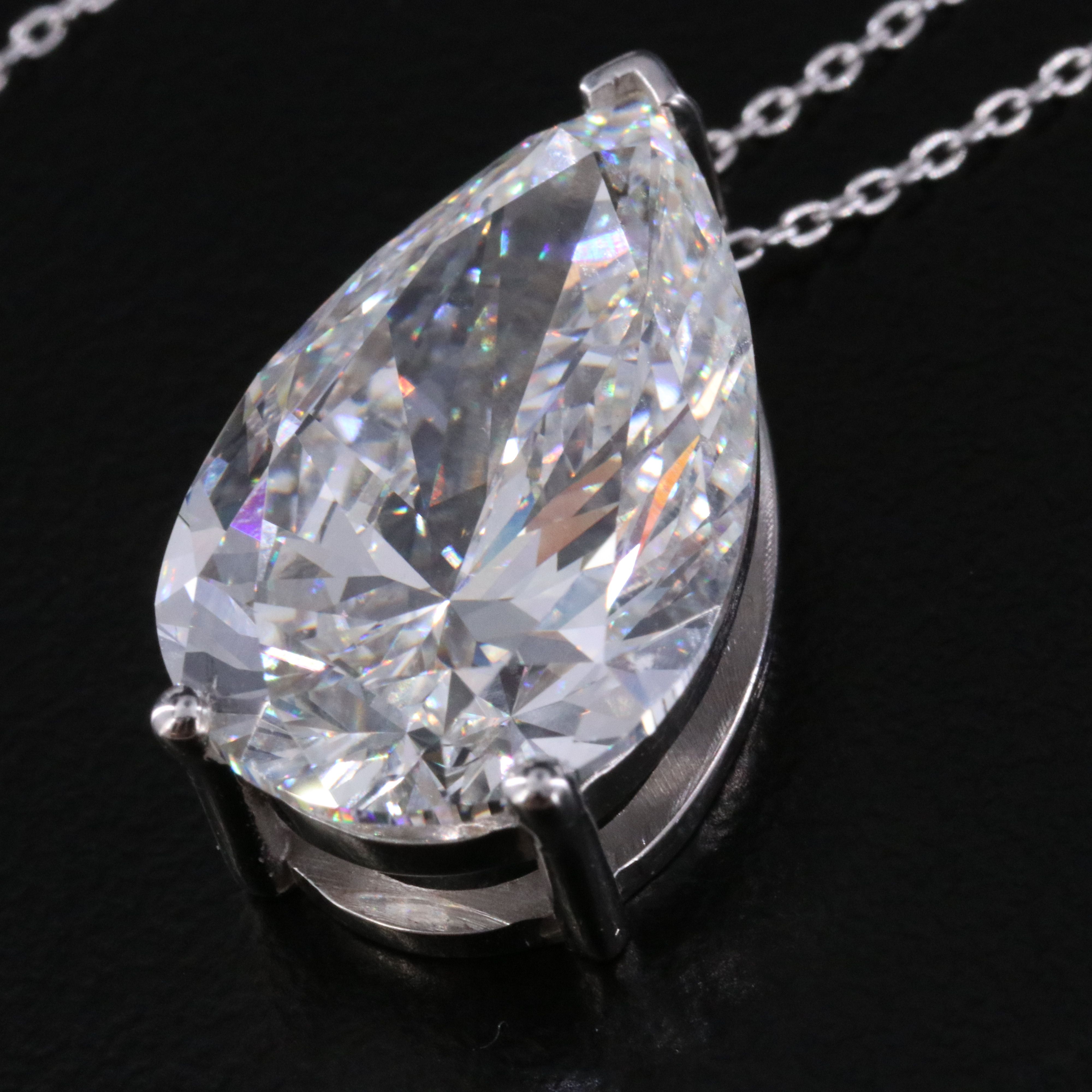 14K 10.01 CT Lab Grown Diamond Pendant Necklace with IGI Report