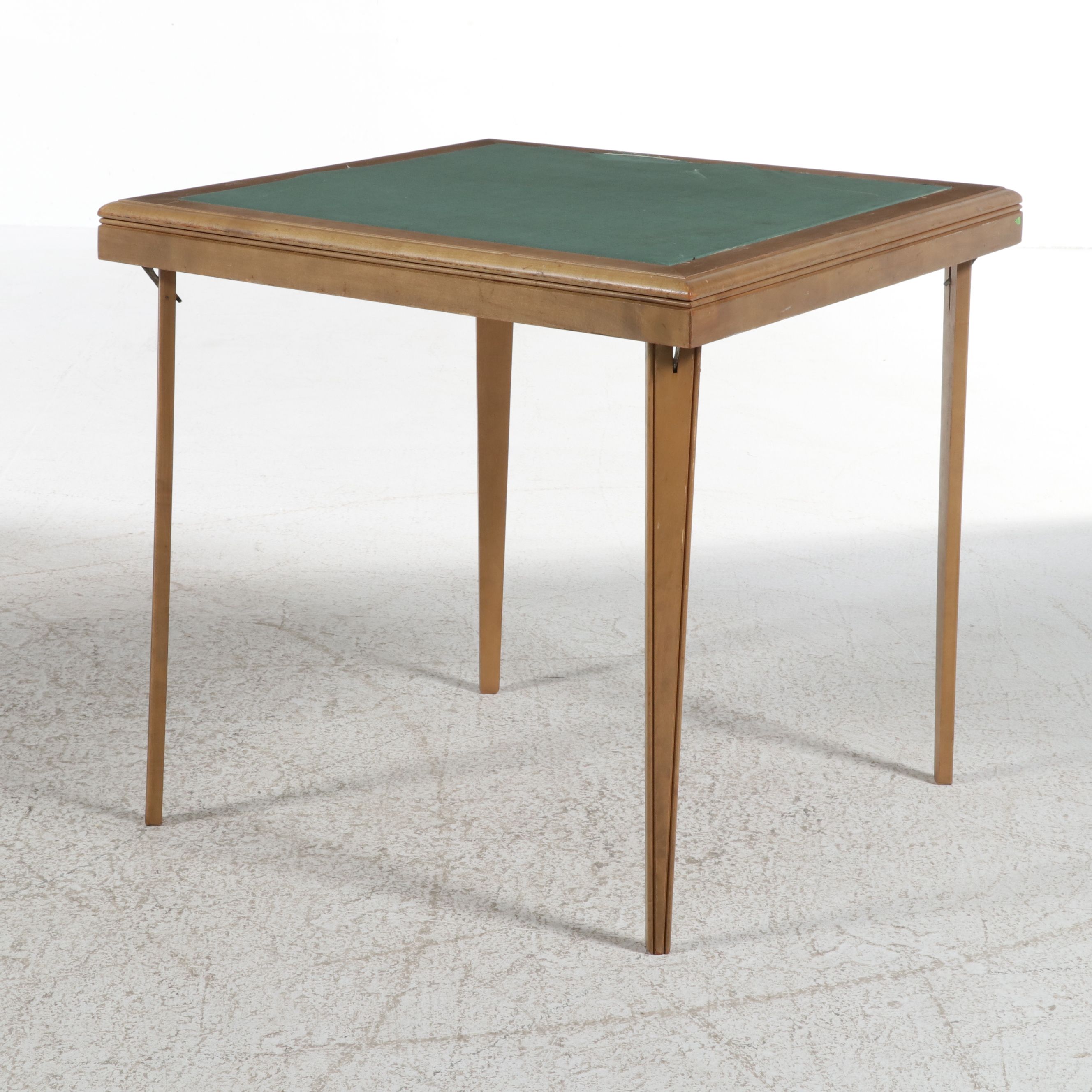 Mid Century Modern Folding Card Table with Inset Felt Top, Circa 1960