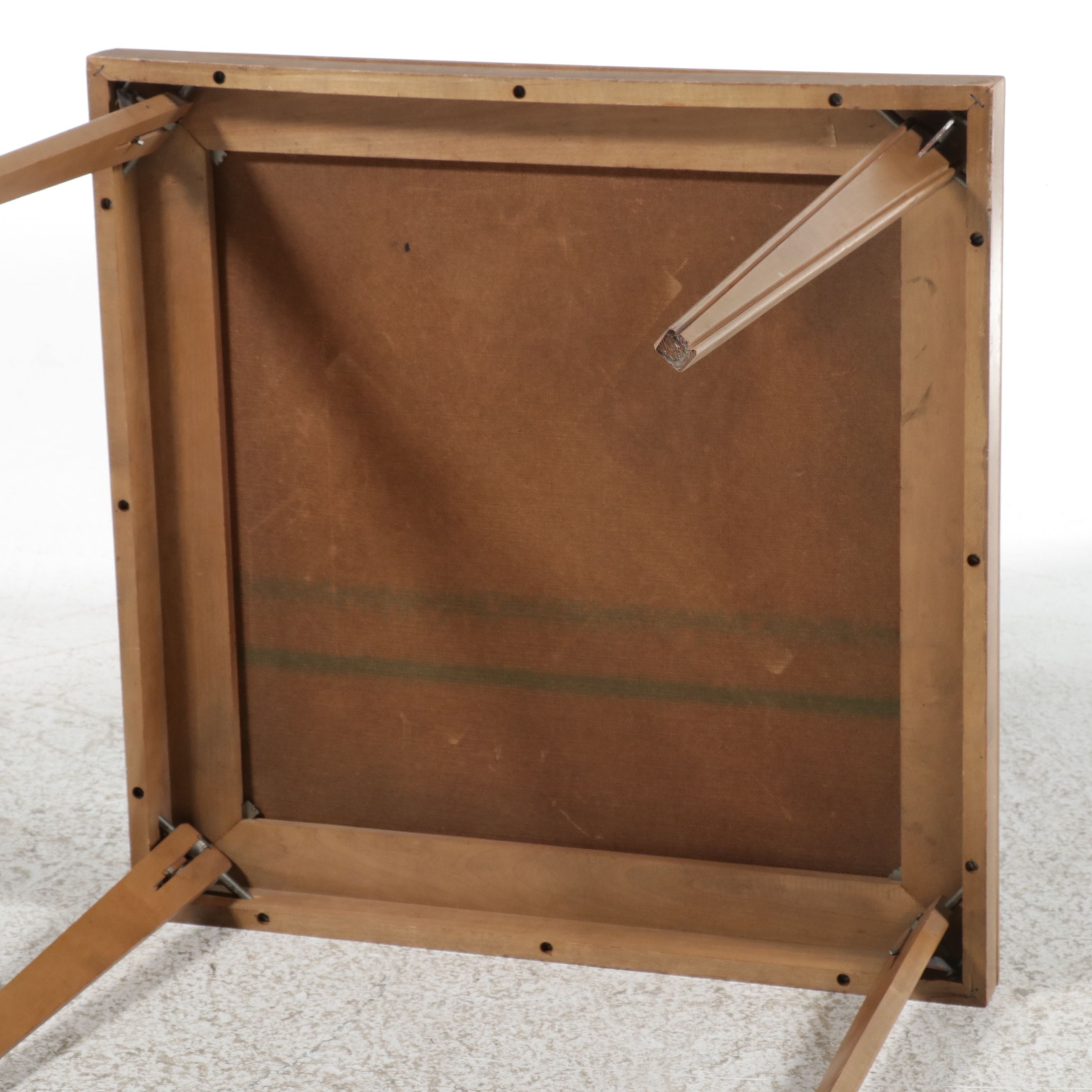 Mid Century Modern Folding Card Table with Inset Felt Top, Circa 1960