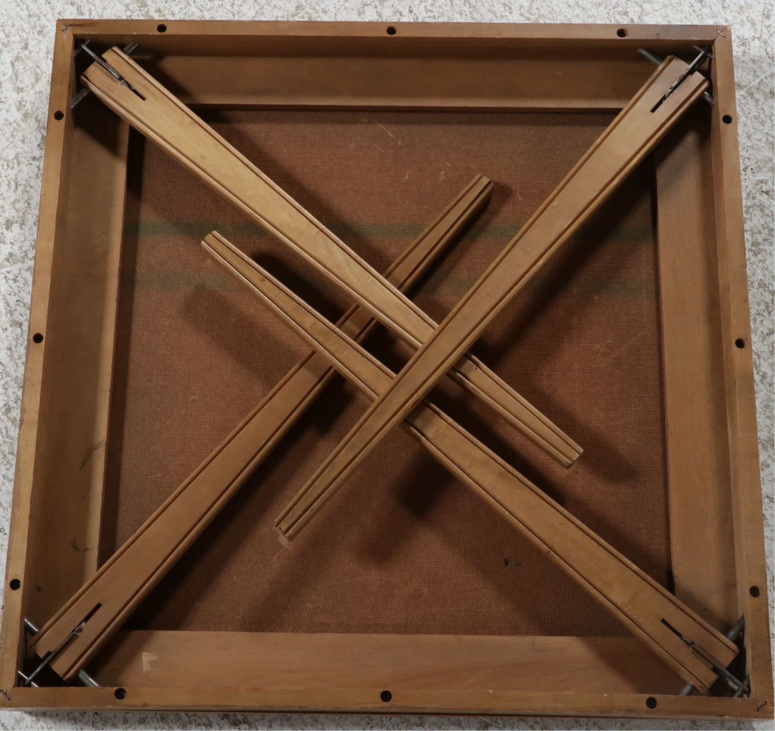 Mid Century Modern Folding Card Table with Inset Felt Top, Circa 1960