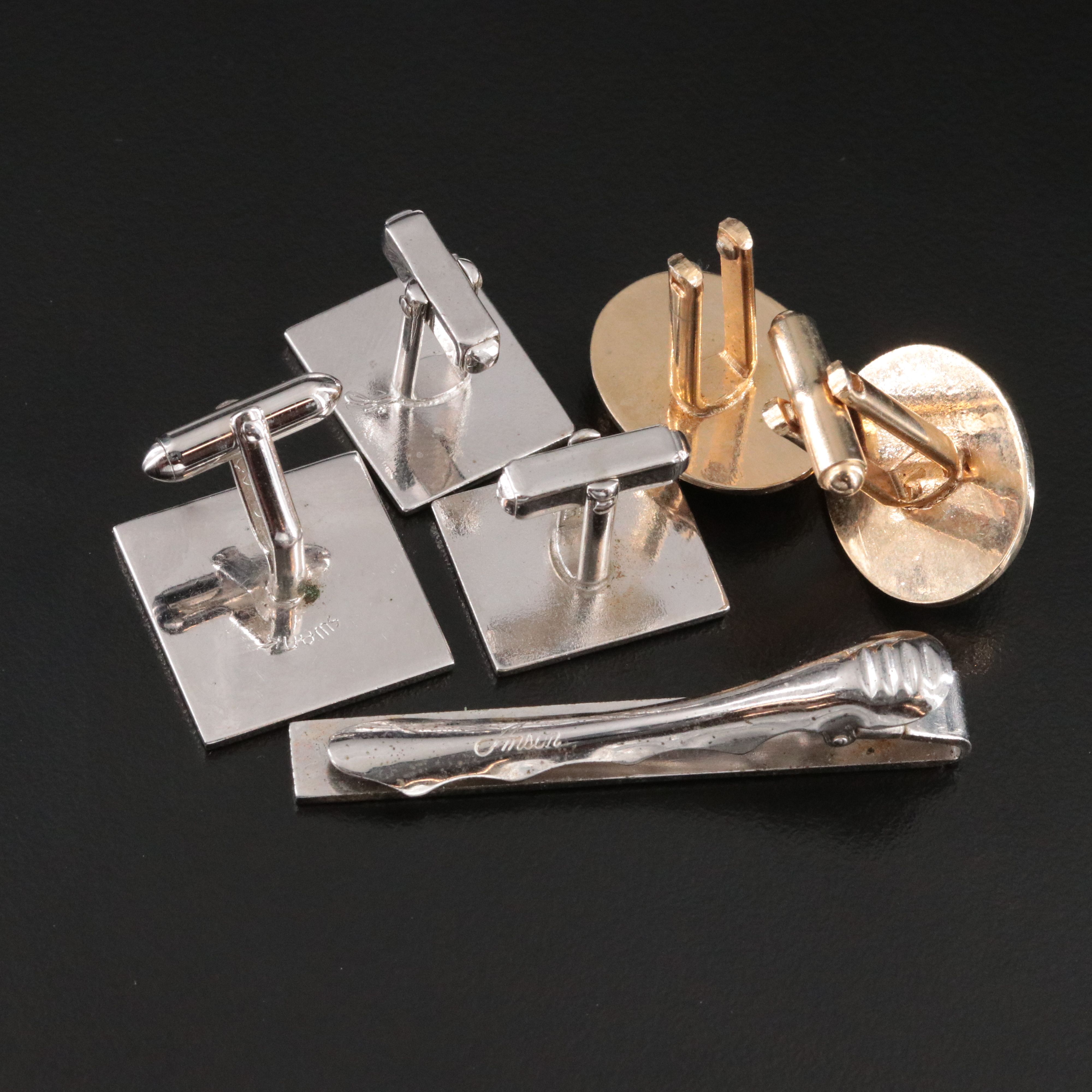 Anson Cufflink and Tie Clip Set and Reverse Carved Horses Featured in Cufflinks