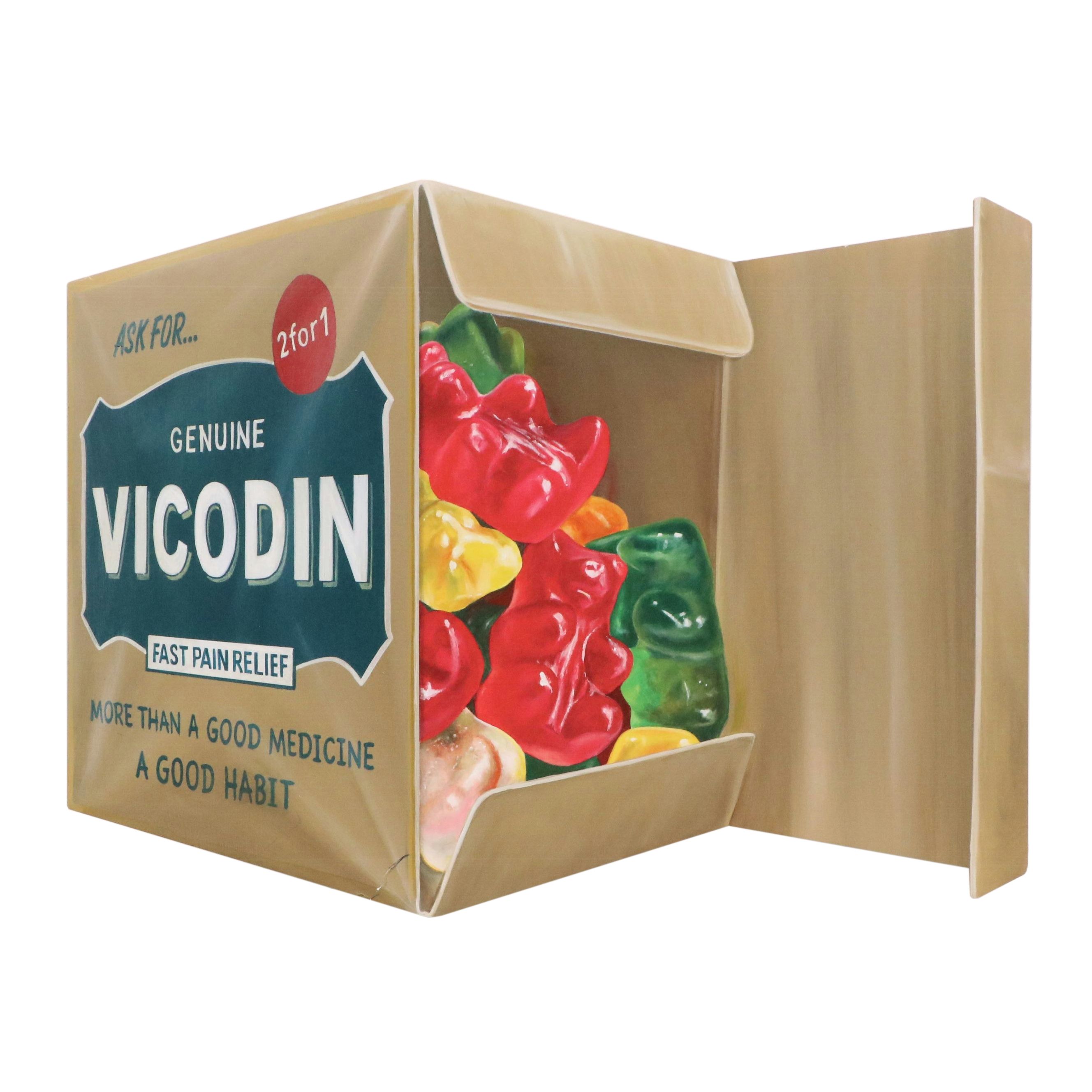 Leon Keer Die-Cut Giclée of Vicodin Box and Gummy Bears
